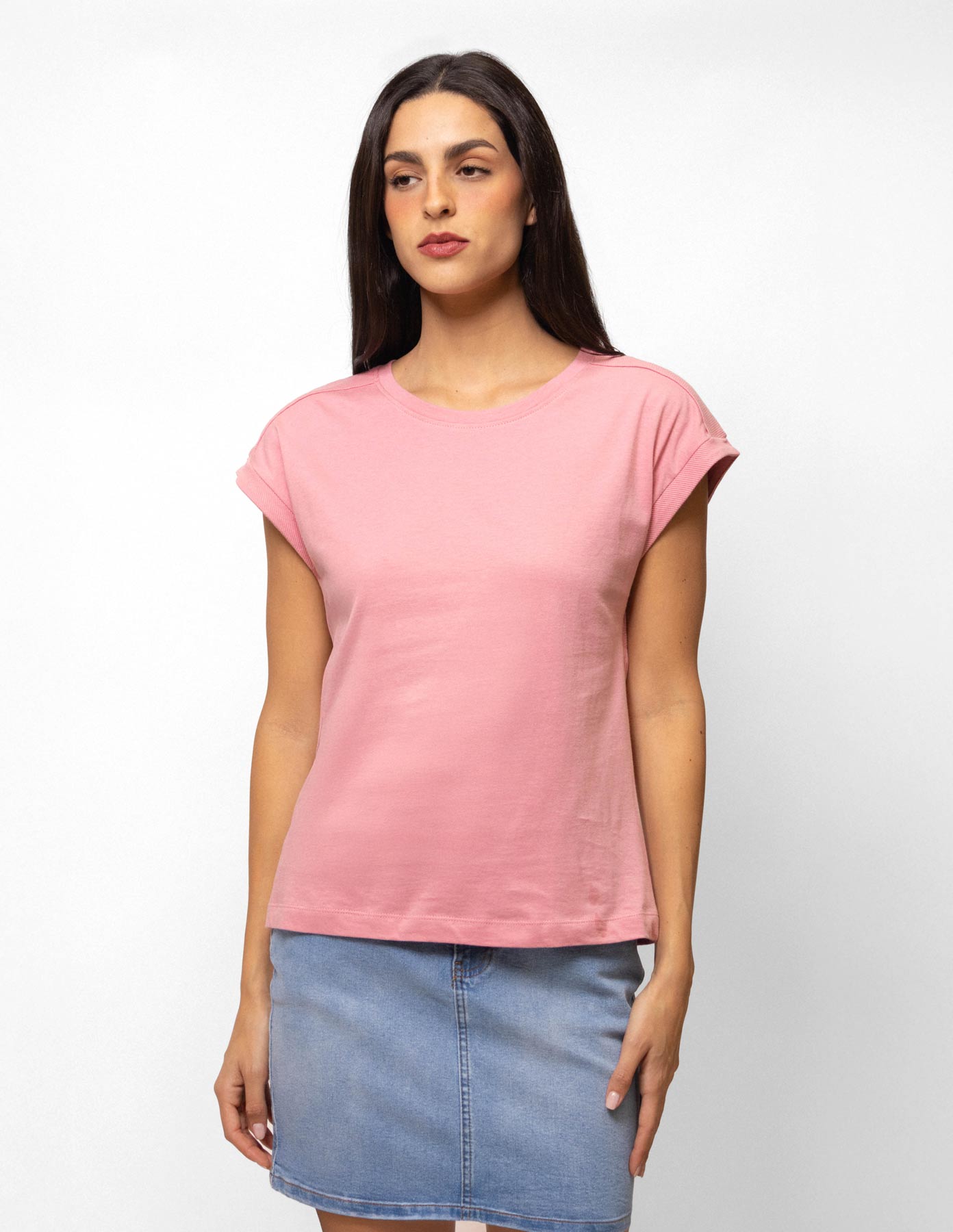 Playera algodón cuello redondo