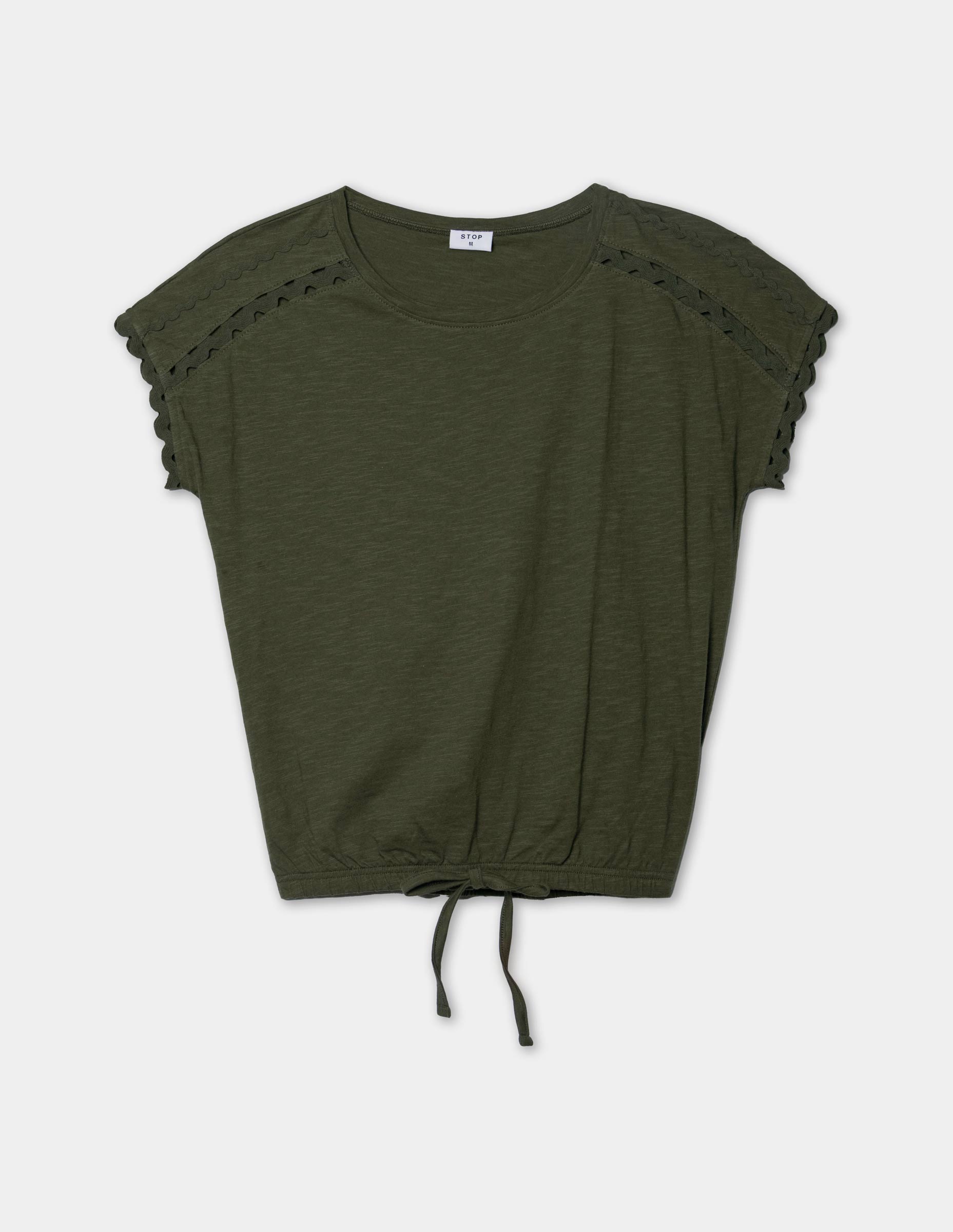 Playera elástico cintura y aplicaciones