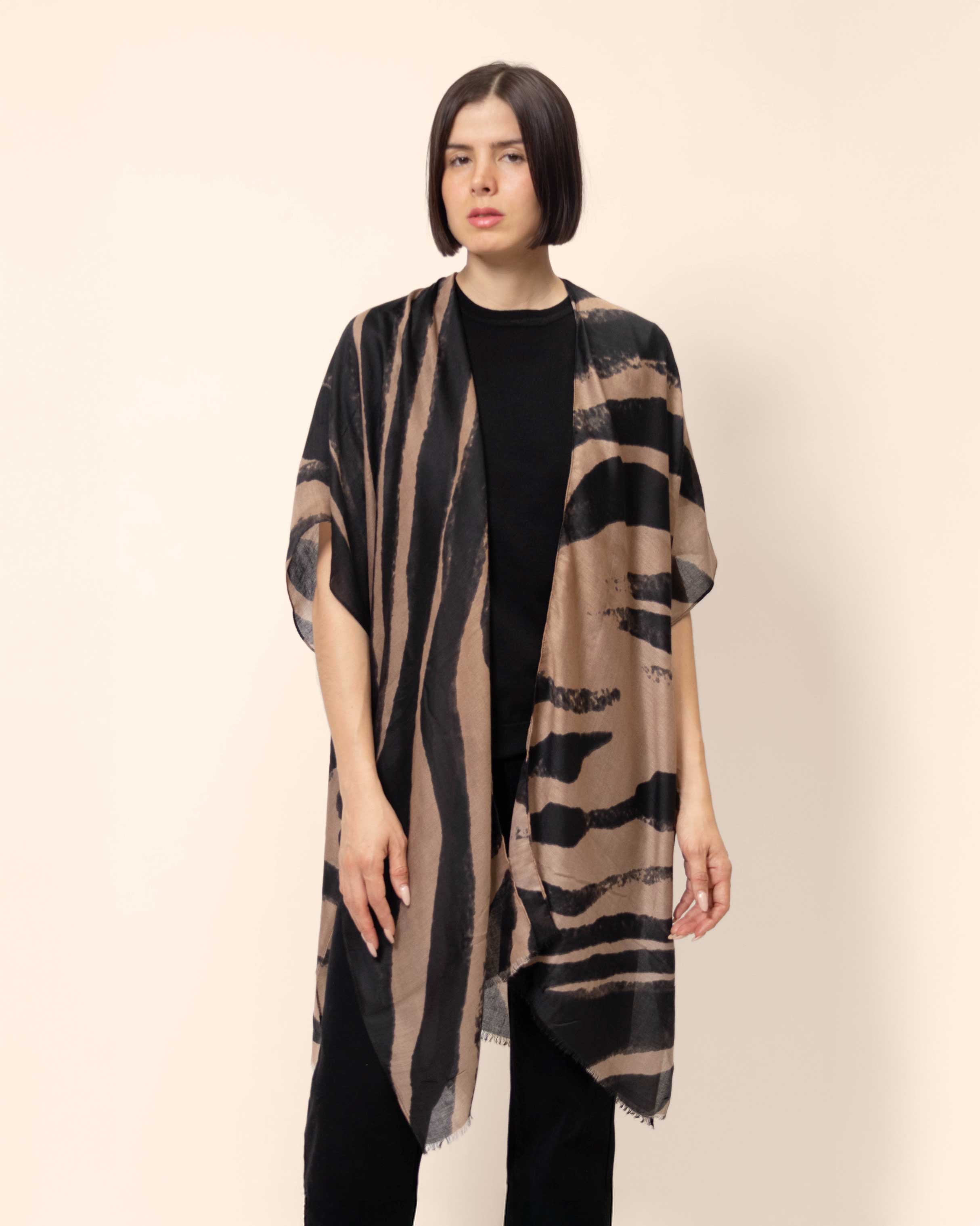 Kimono estampado de cebra