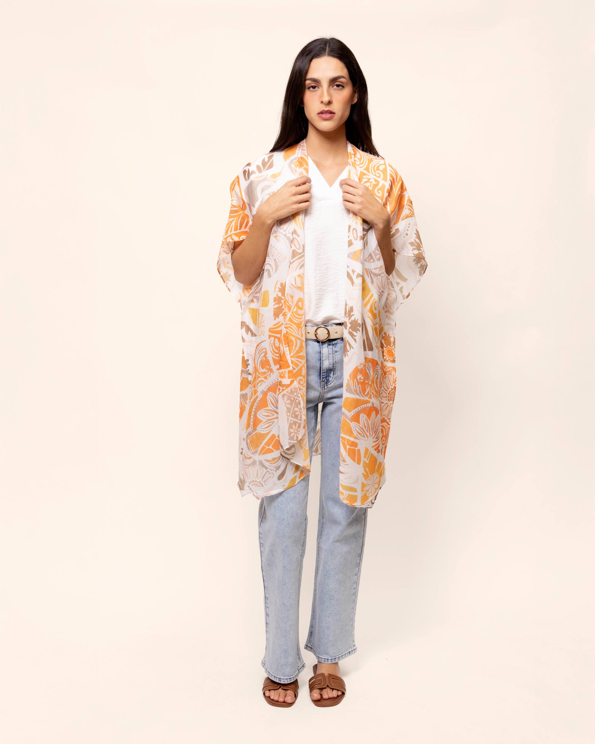 Kimono estampado boho