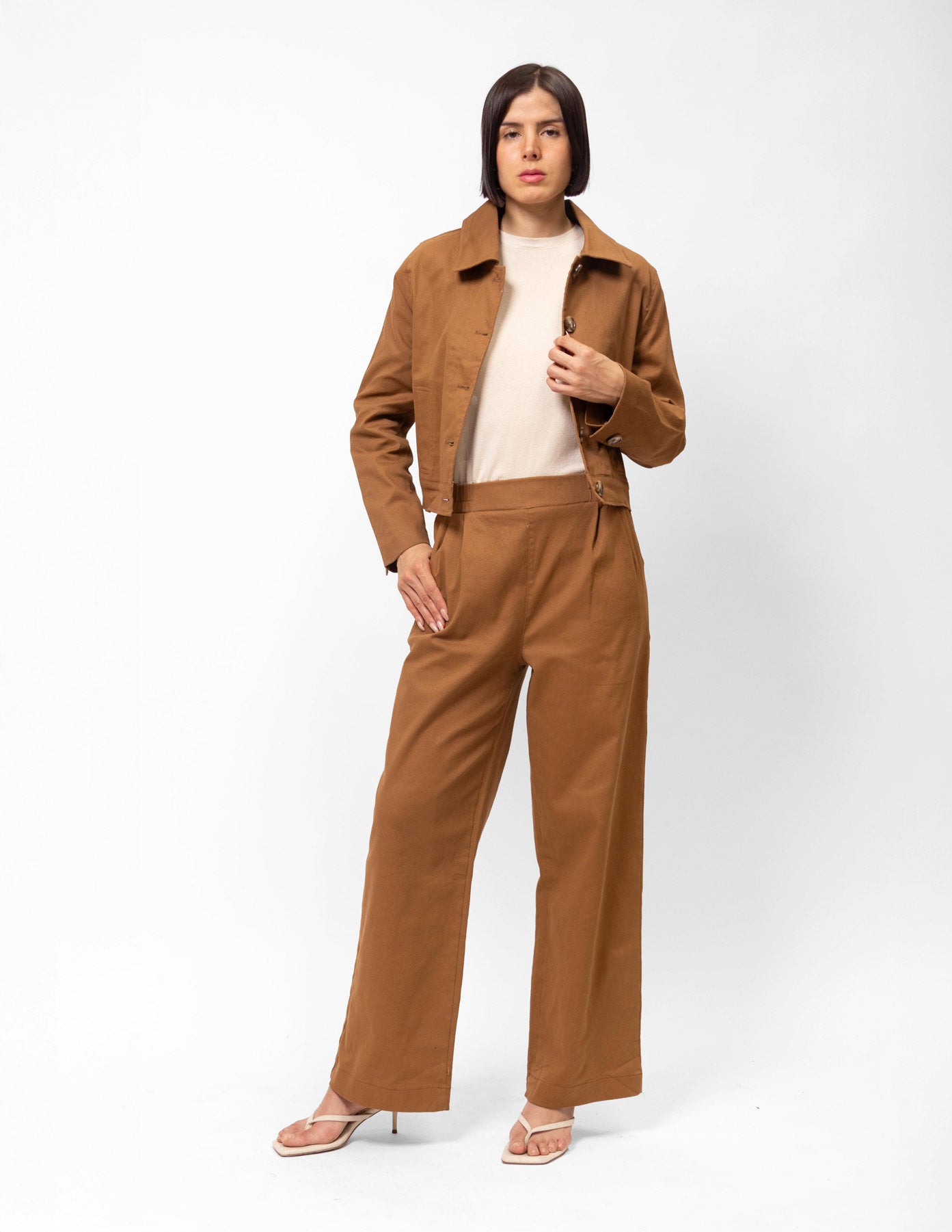 Pantalón de gabardina wide leg