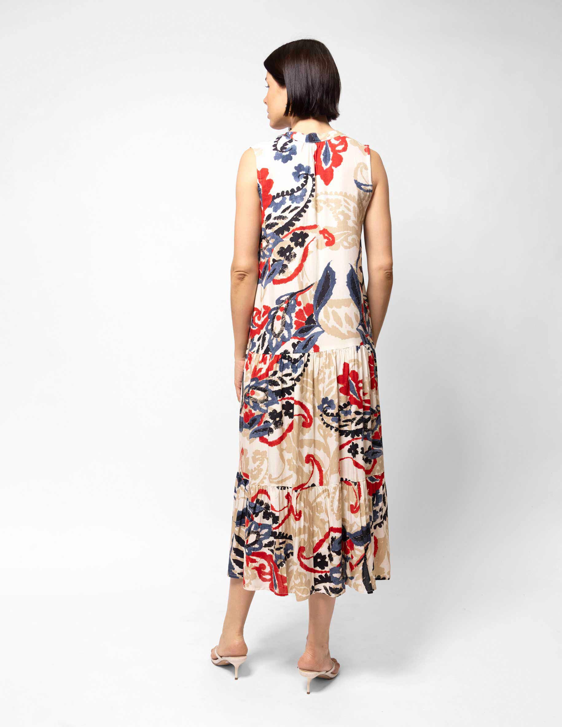 Vestido largo estampado sin mangas