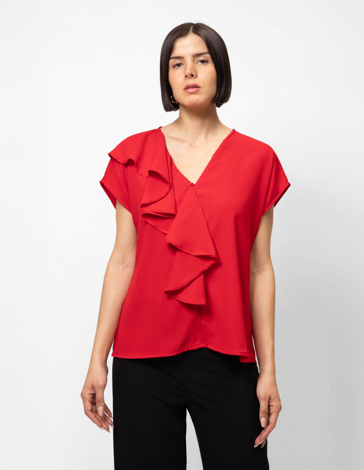 Blusa manga corta olán diagonal