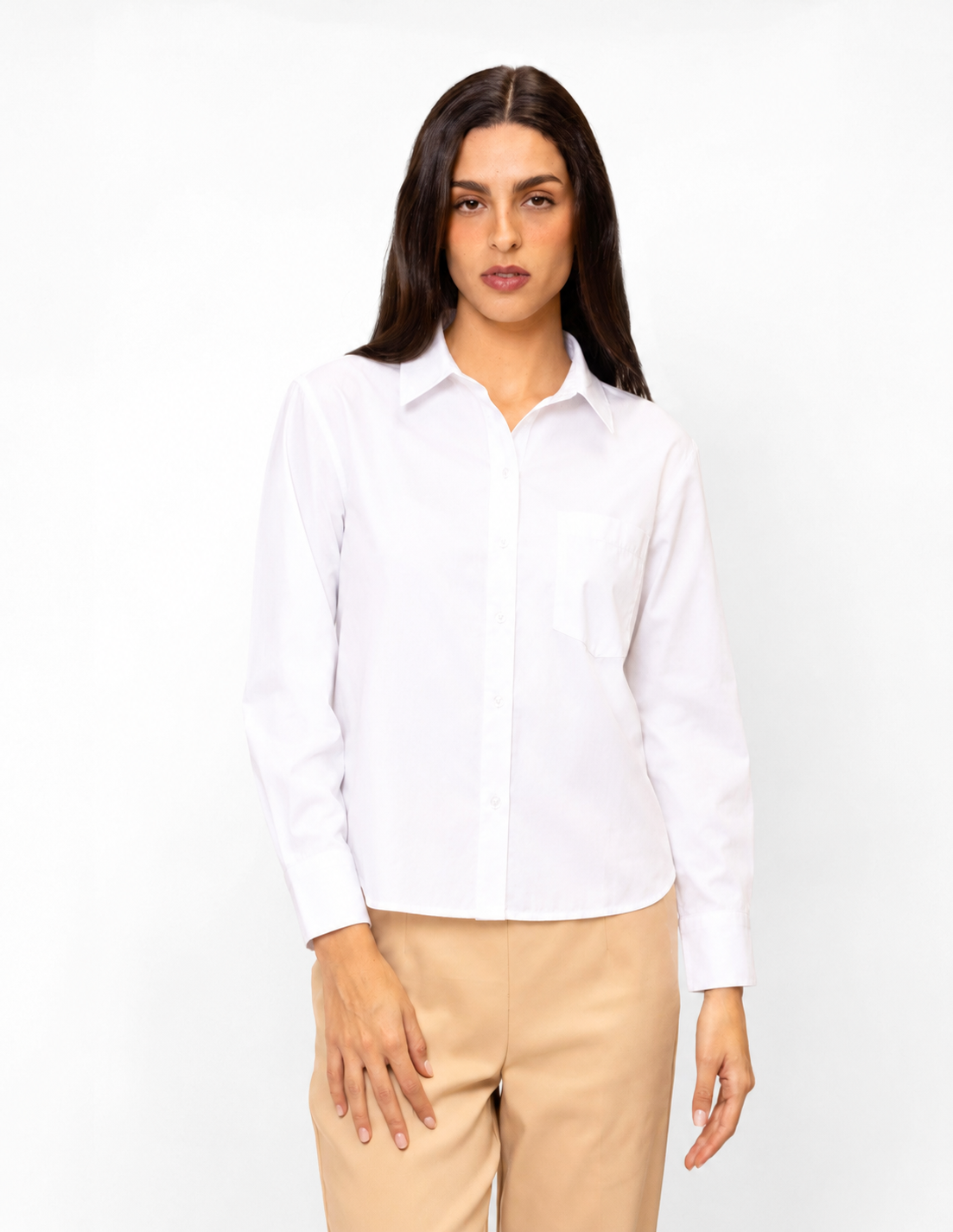 Camisa básica corte a la cintura