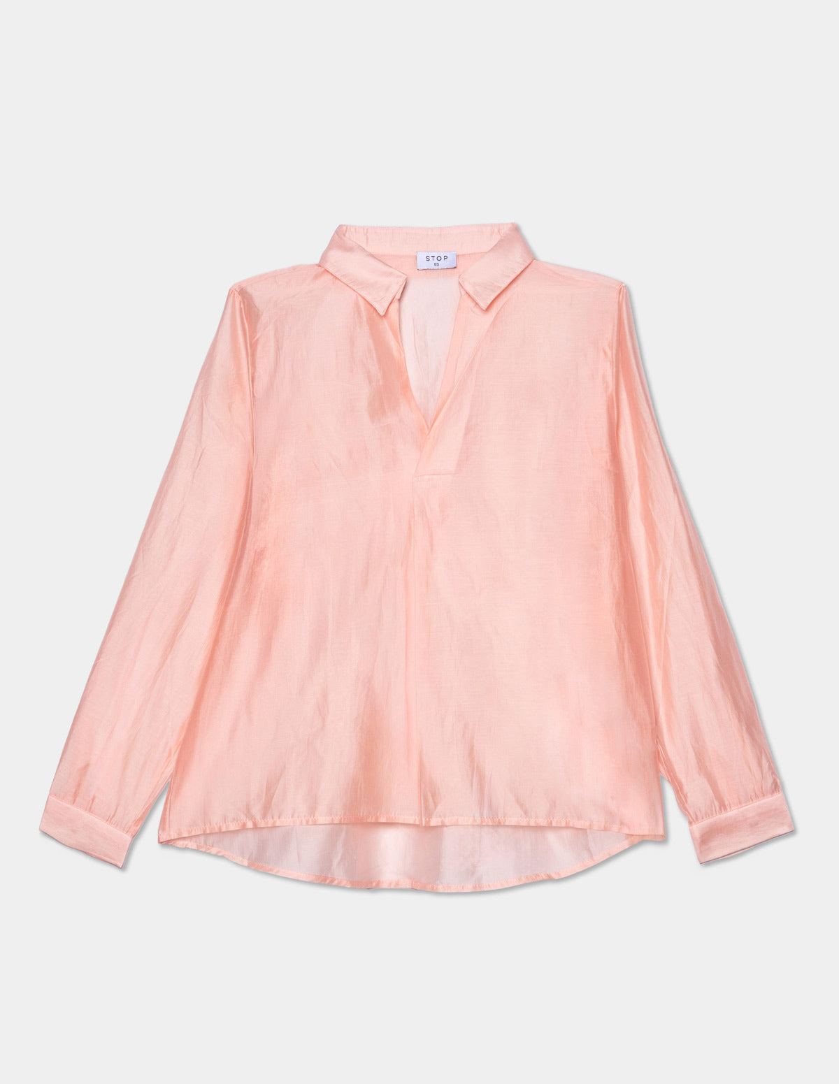 Blusa manga larga con media aletilla