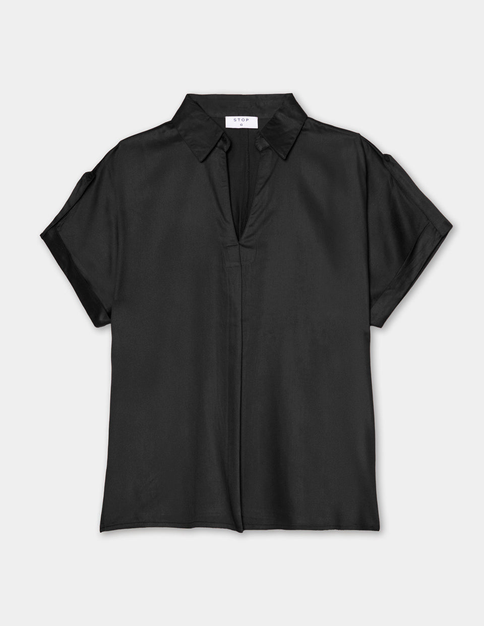 Blusa manga corta viscosa satinada valenciana