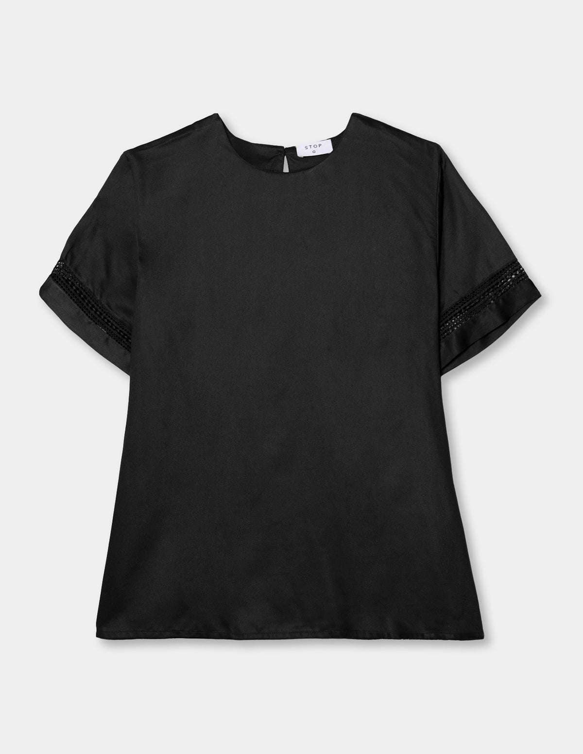 Blusa manga corta con encaje