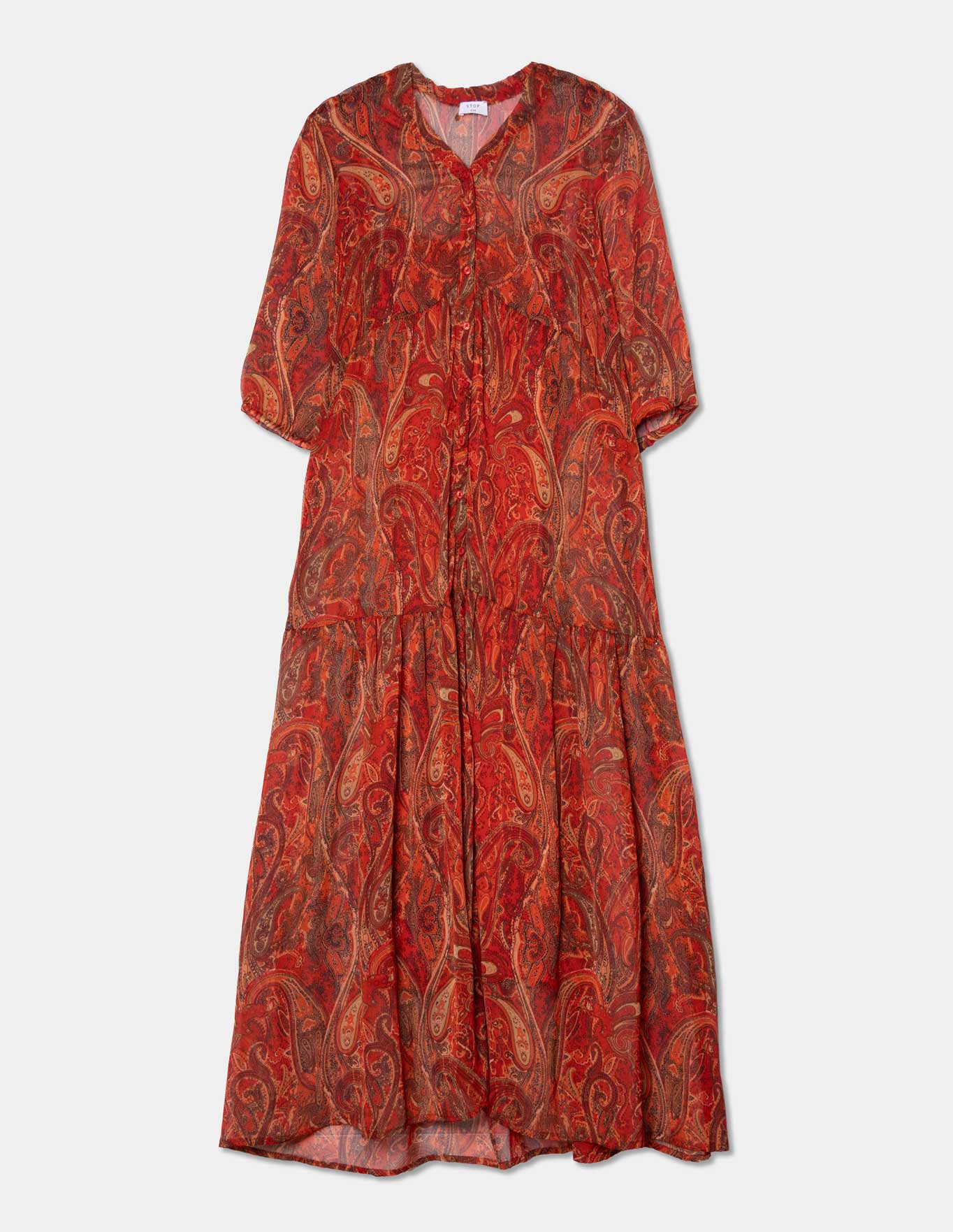 Vestido midi estampado gasa