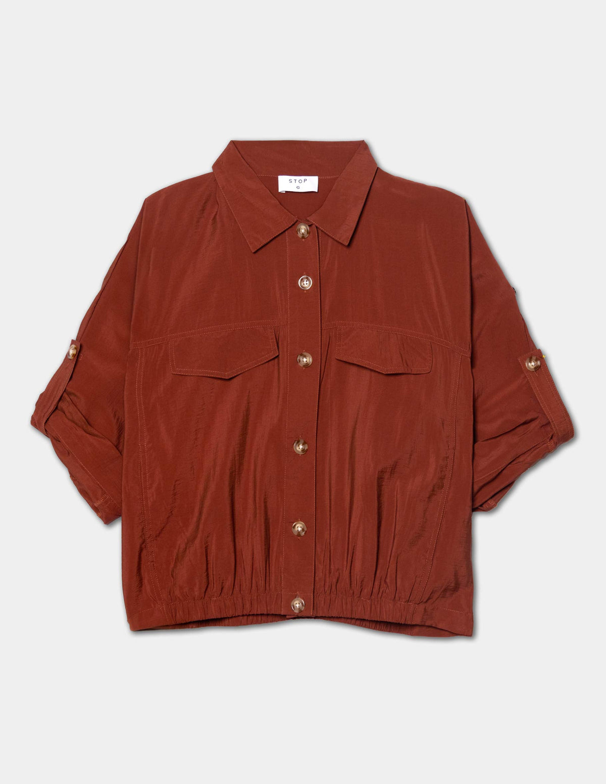 Blusa manga 3/4 corrida con roll up