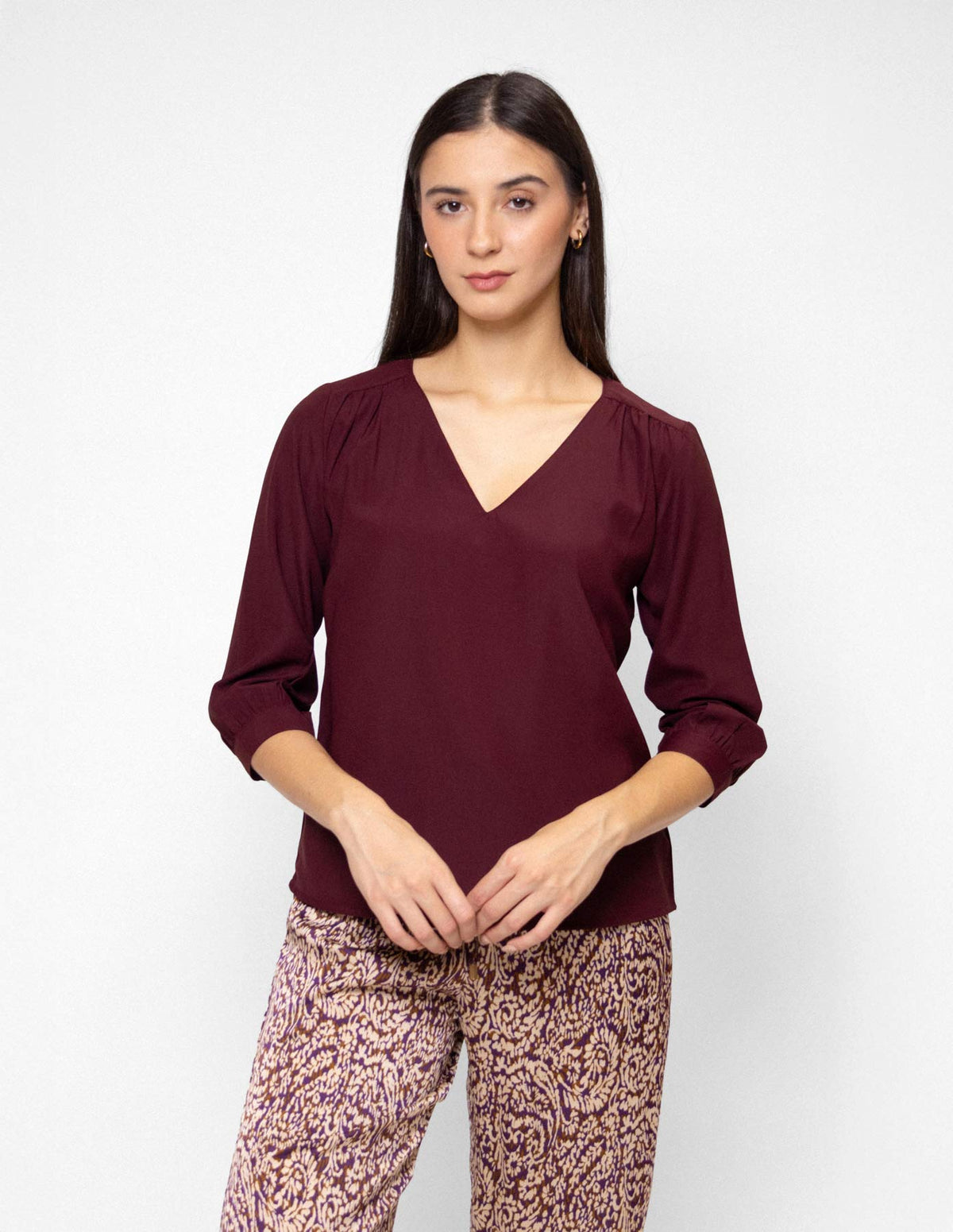 Blusa manga 3/4 con stretch