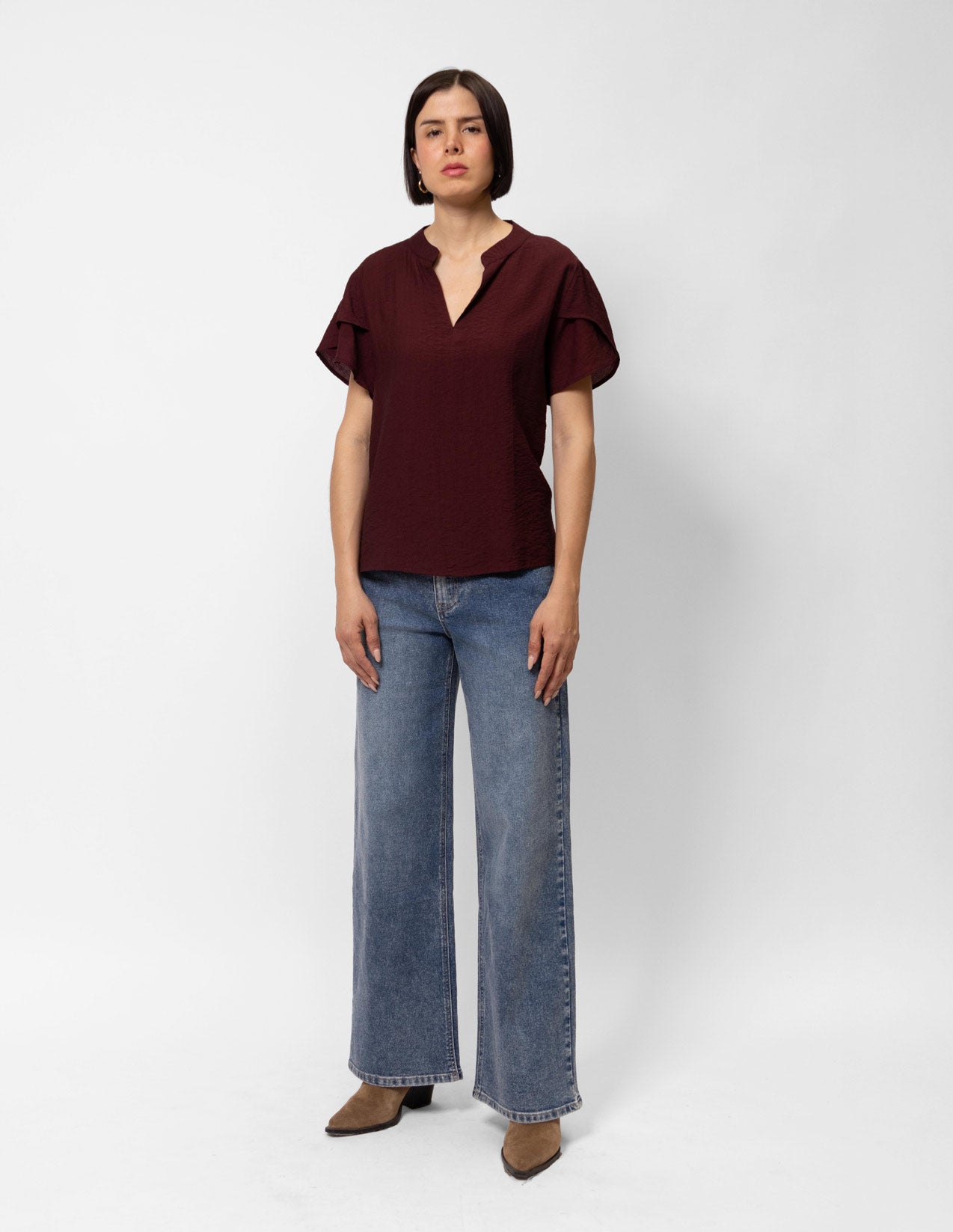 Blusa manga corta tulipán