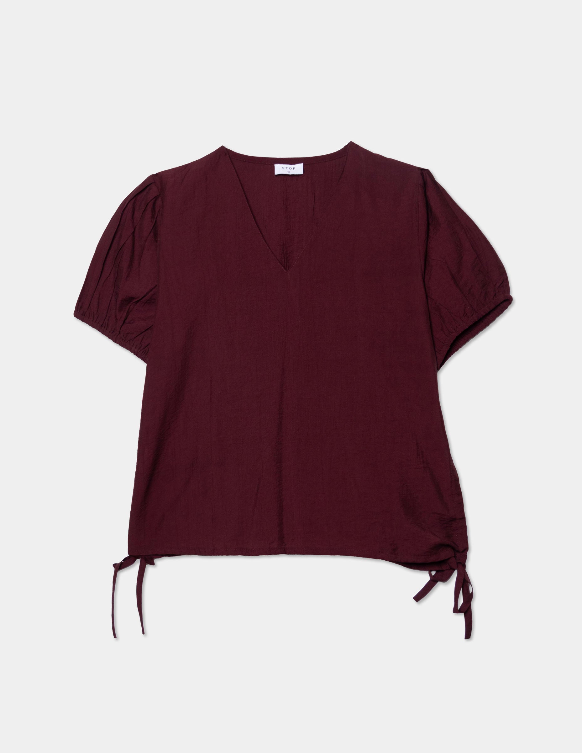 Blusa manga corta jaretas costados