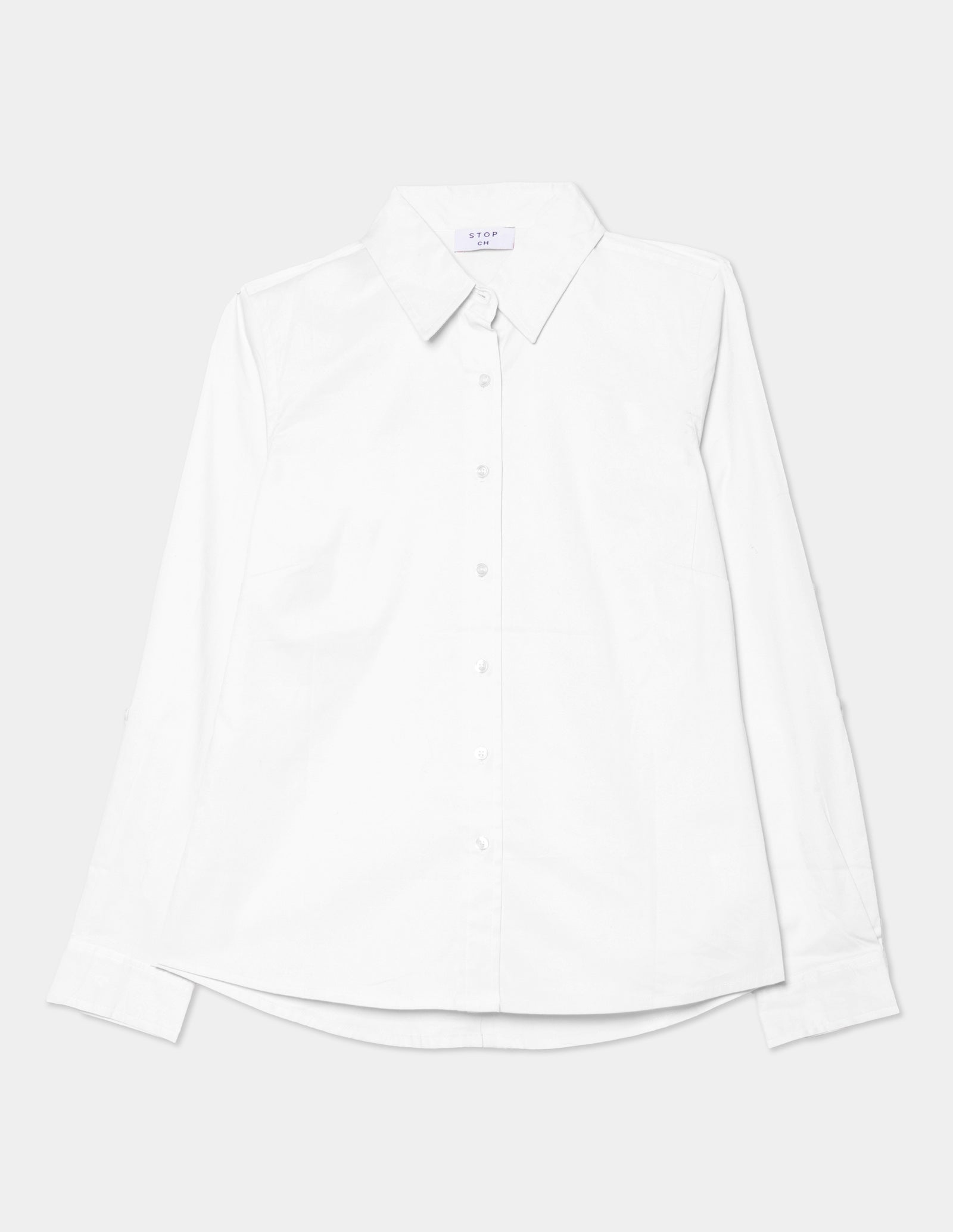 Camisa básica manga larga algodón stretch