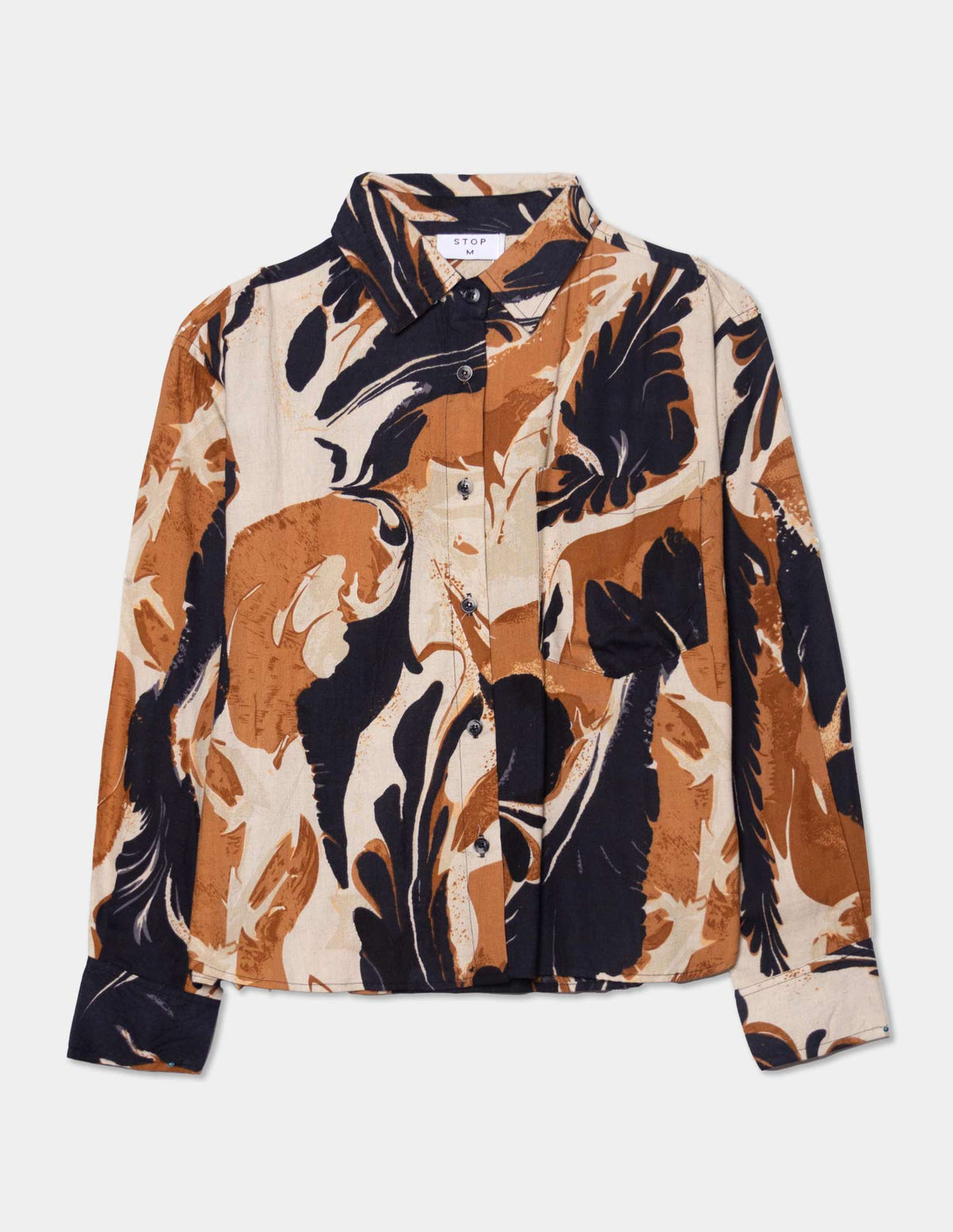 Camisa estampada con lino