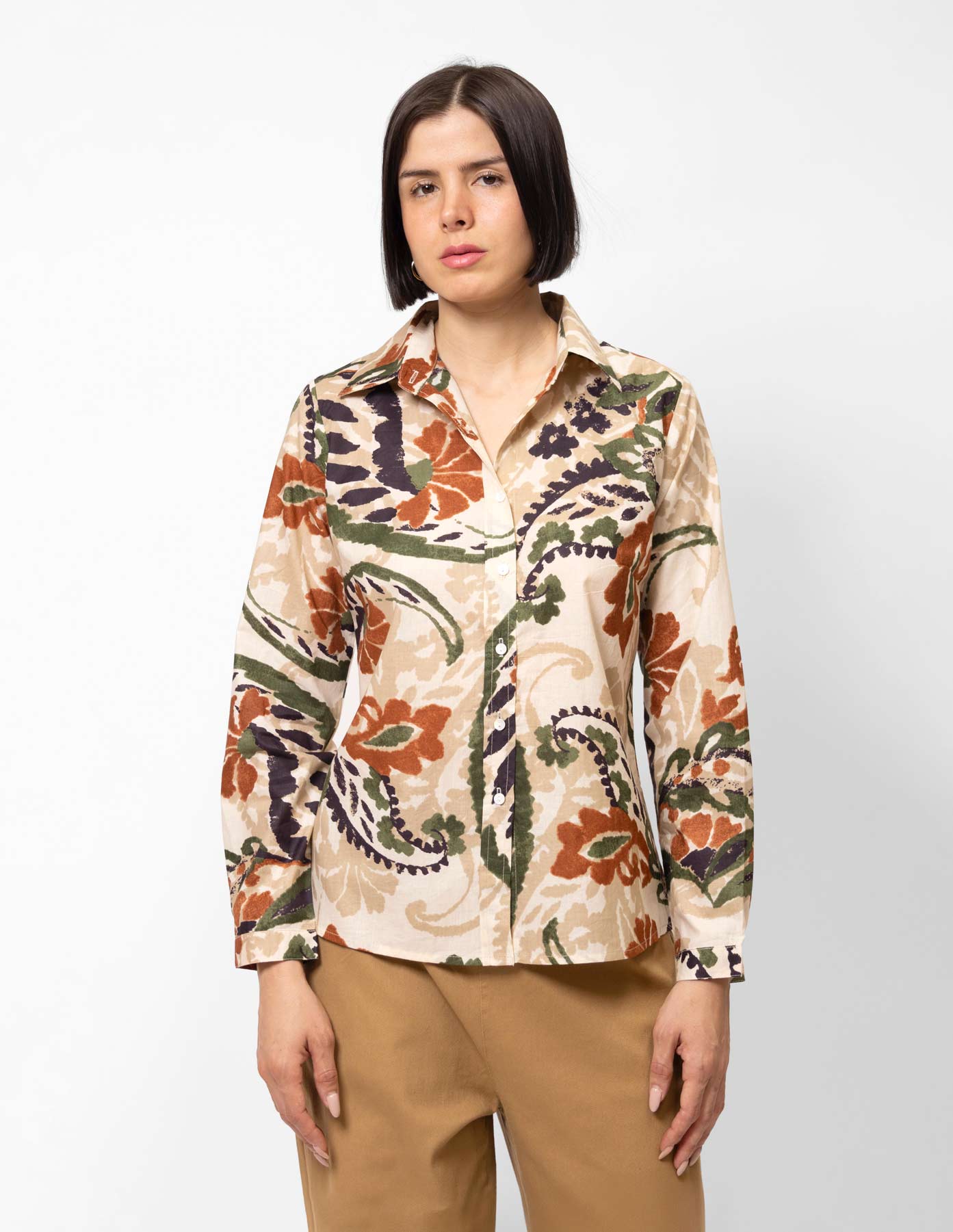 Camisa estampada algodón