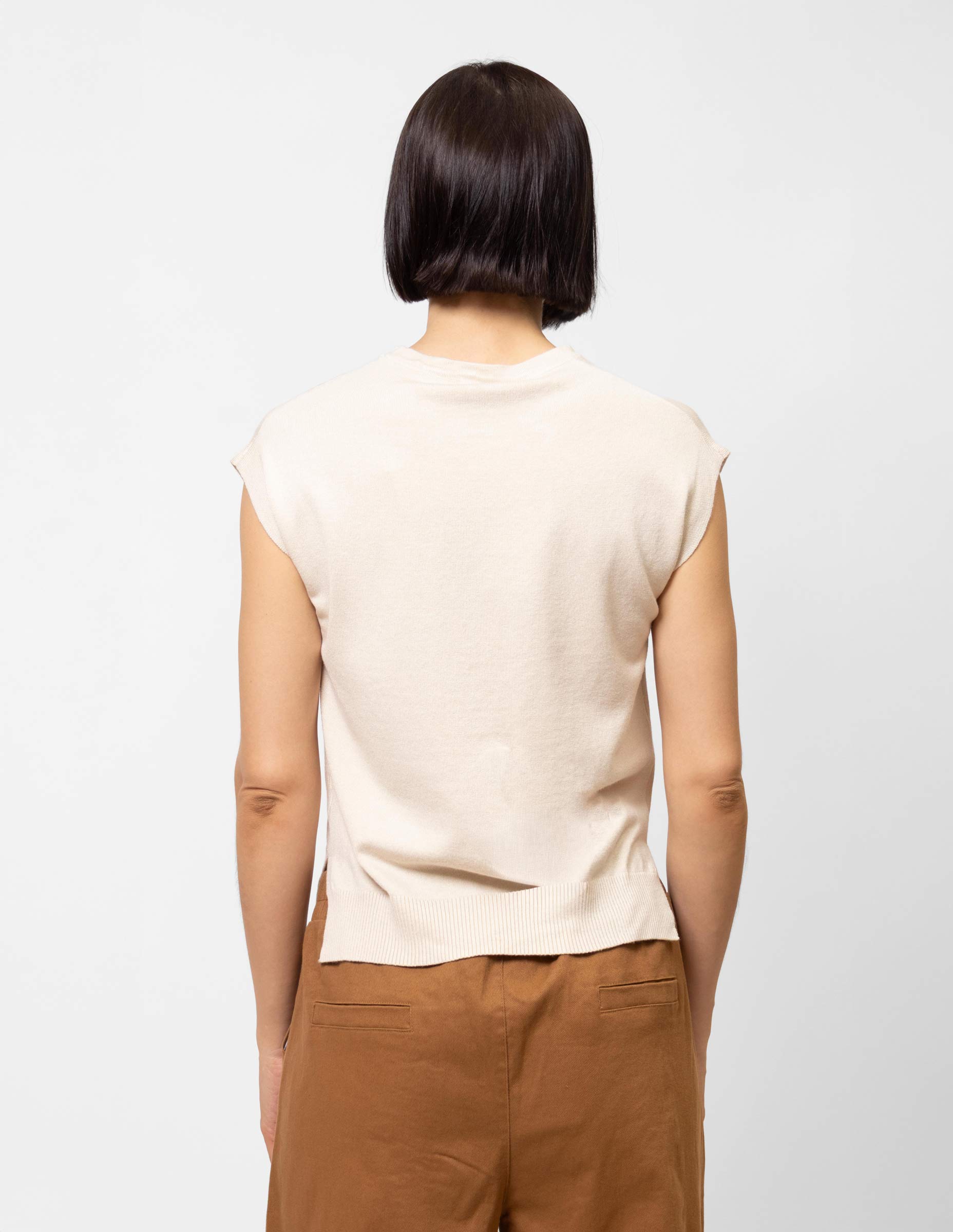 Blusa tejida manga corta corrida