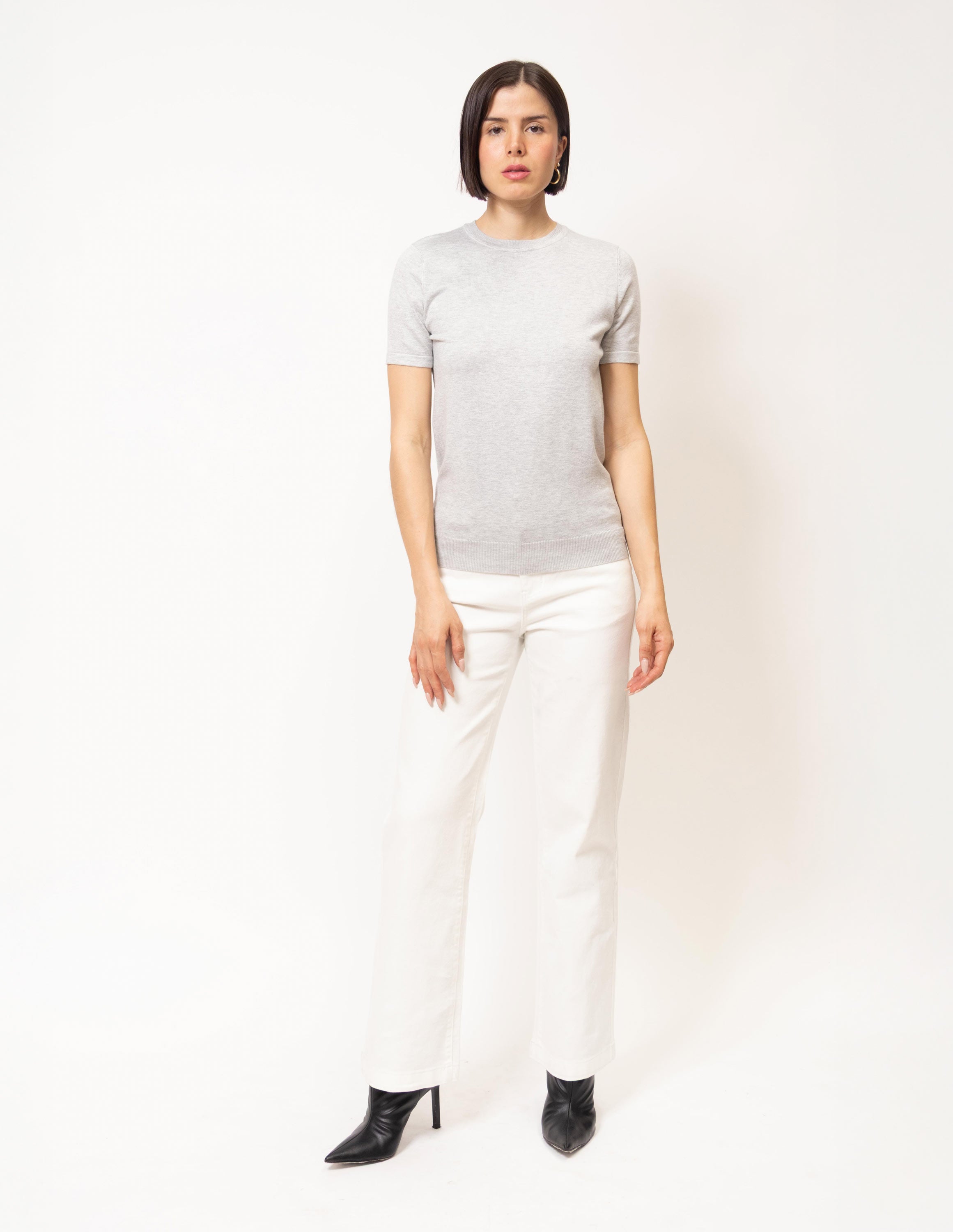 Blusa tejida básica manga corta