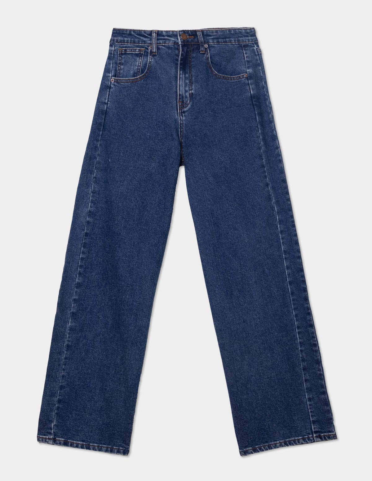 Jeans barrel con corte al frente