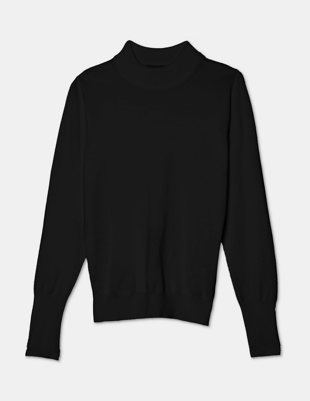Blusa tejida básica manga larga ajuste puño