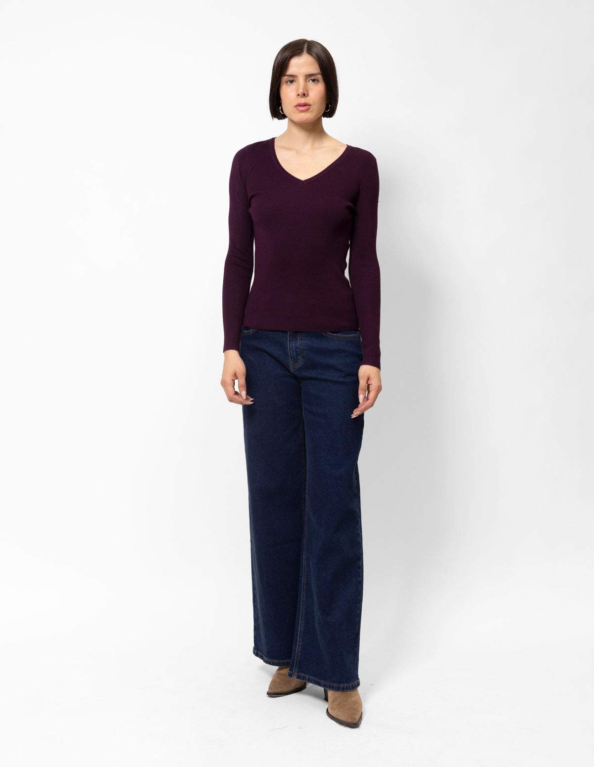 Jeans wide leg básico