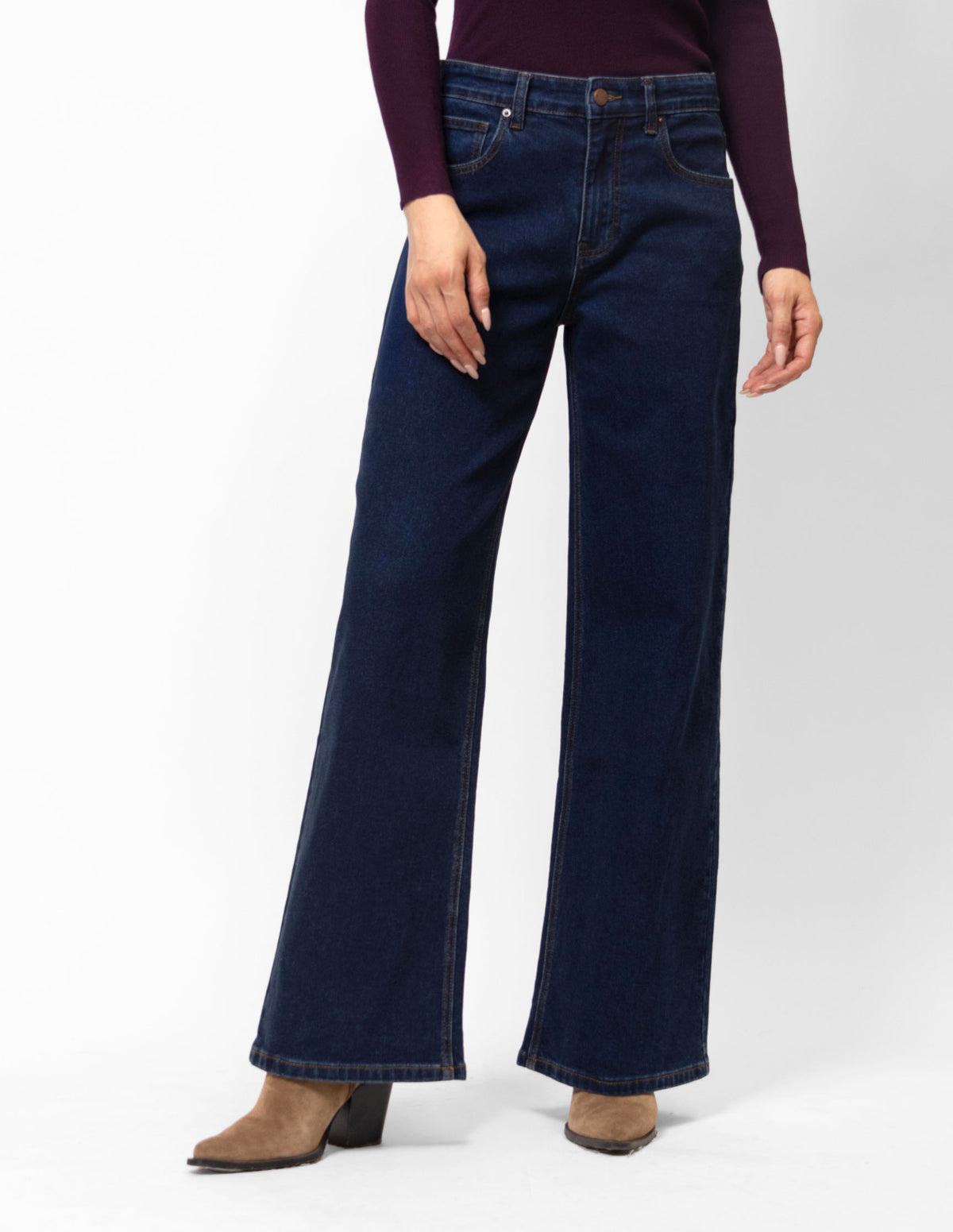 Jeans wide leg básico