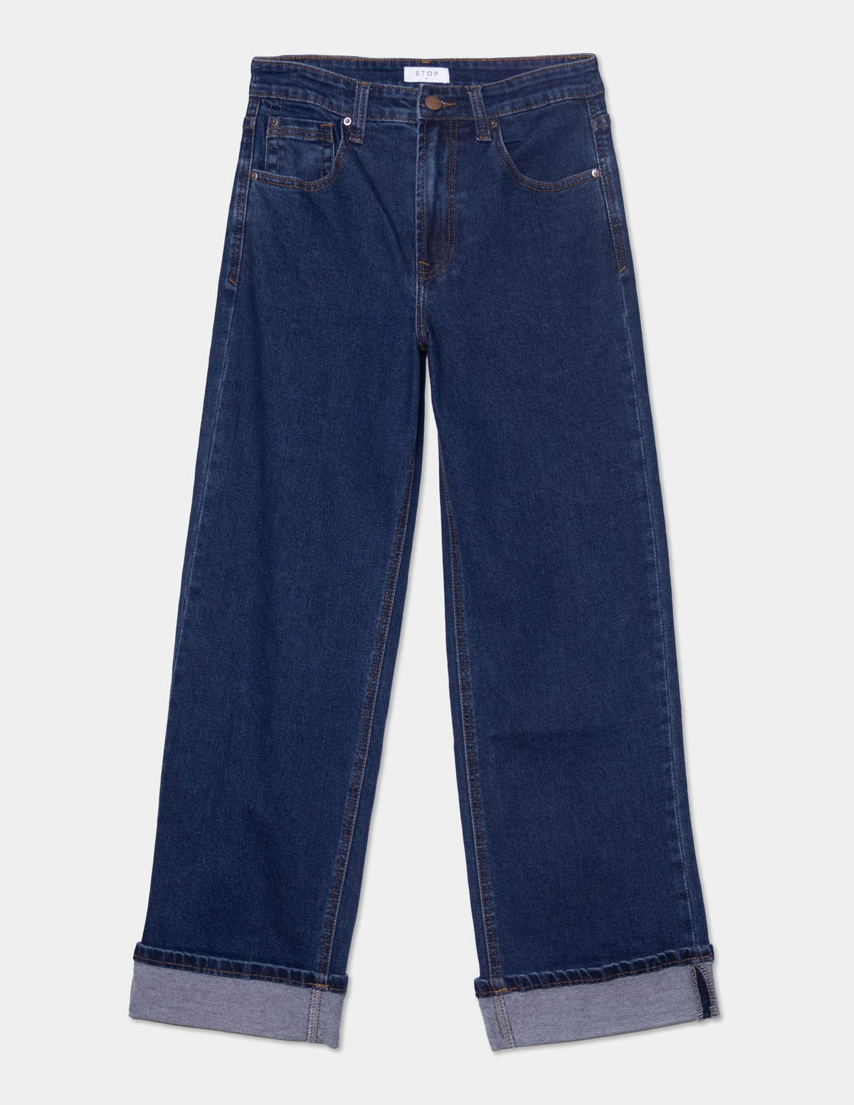 Jeans wide leg con valenciana
