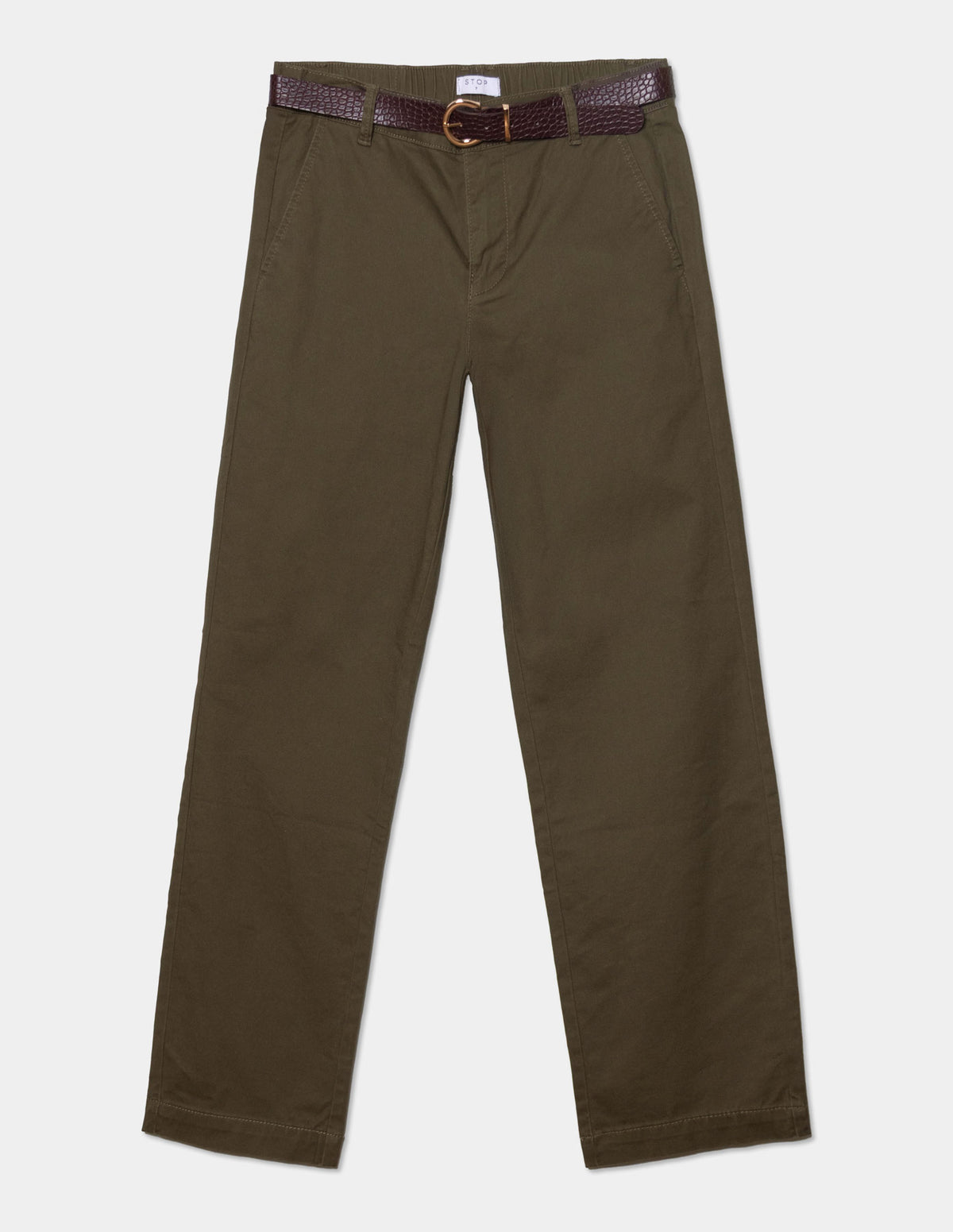 Pantalón chino gabardina con cinturón