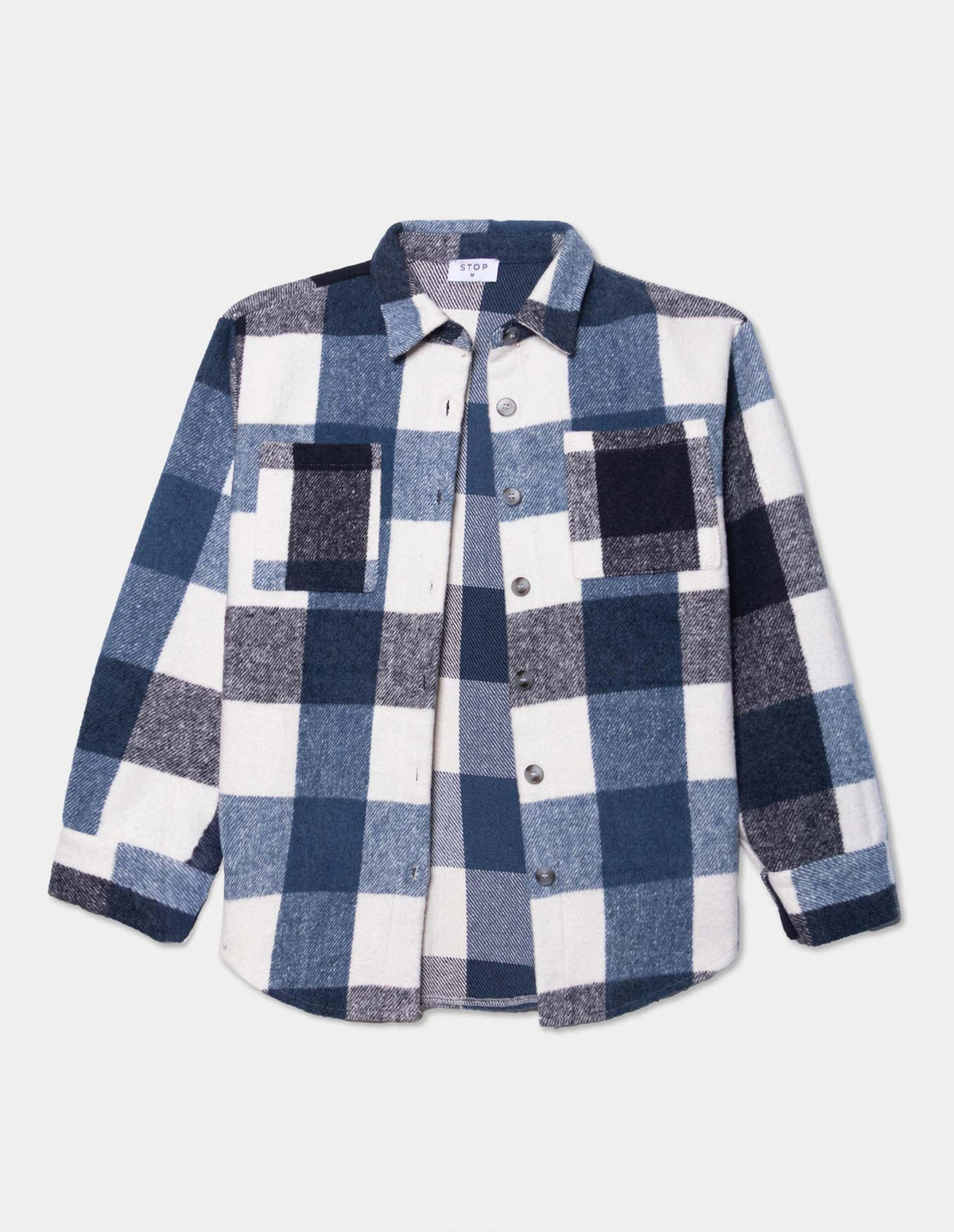 Sobrecamisa afelpada estampado cuadros