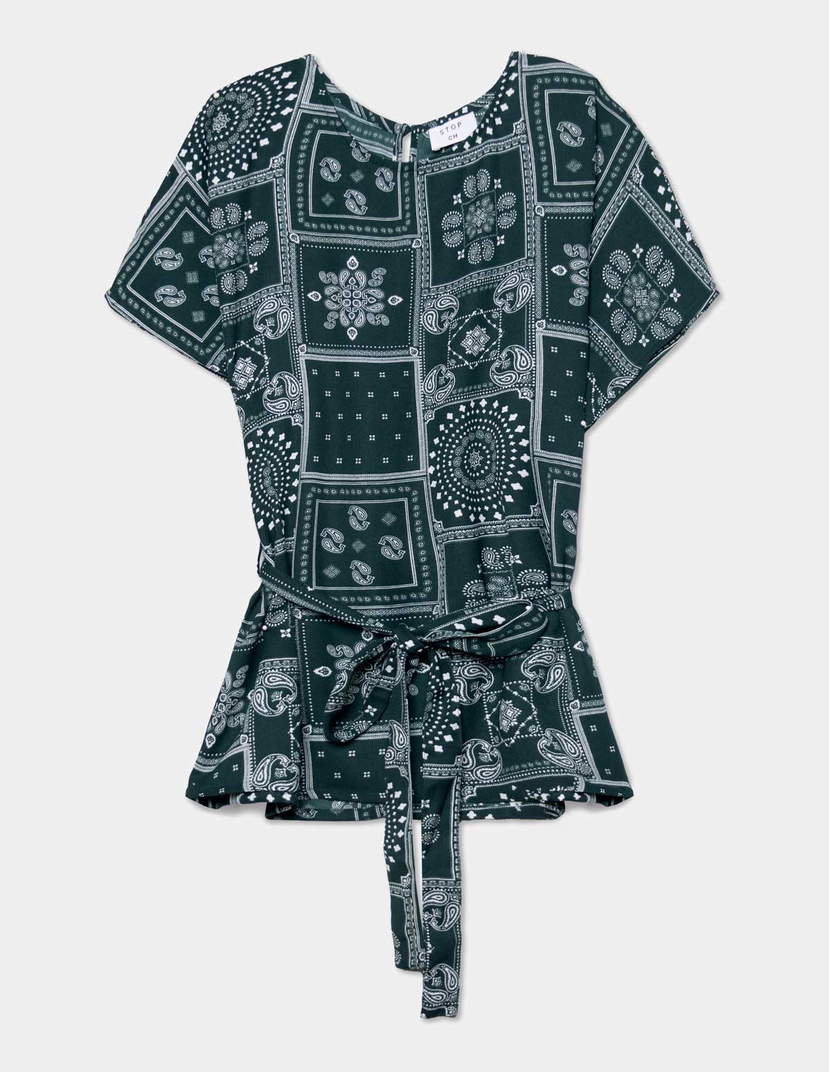 Blusa manga corta estampado botella