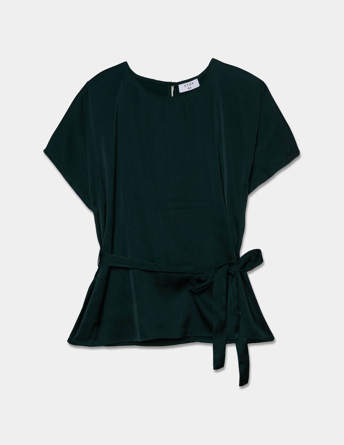 Blusa manga corta satinada