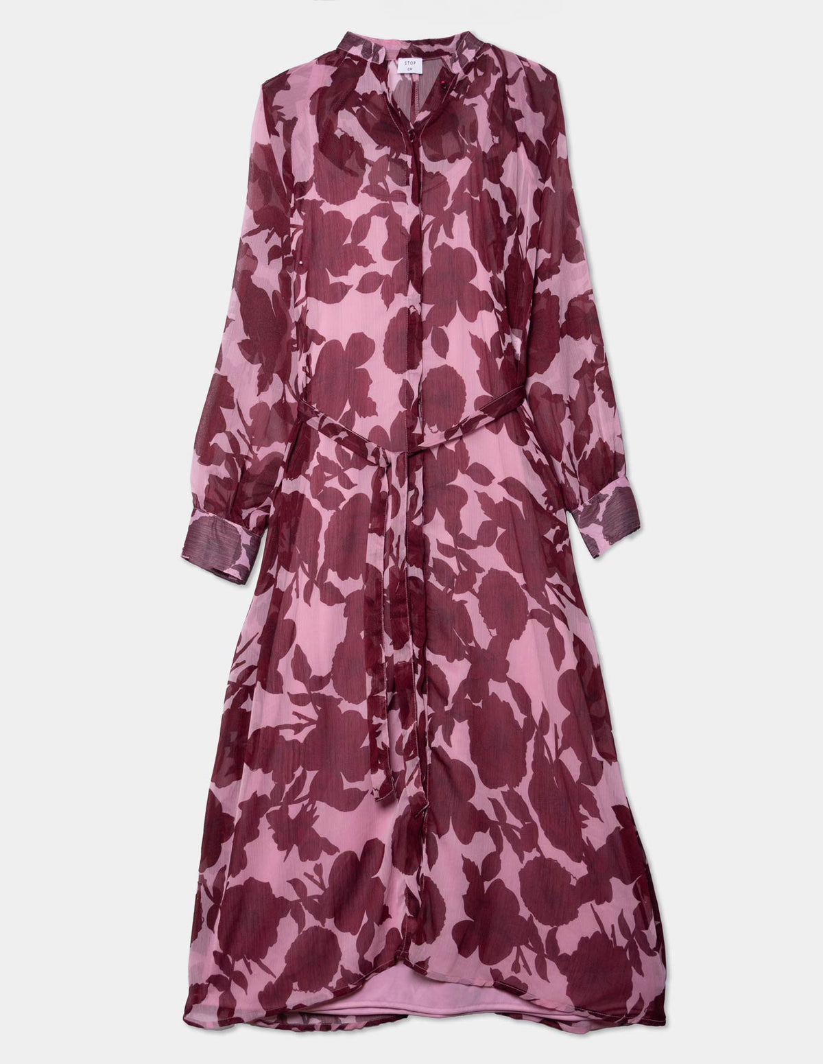Vestido largo estampado chifón