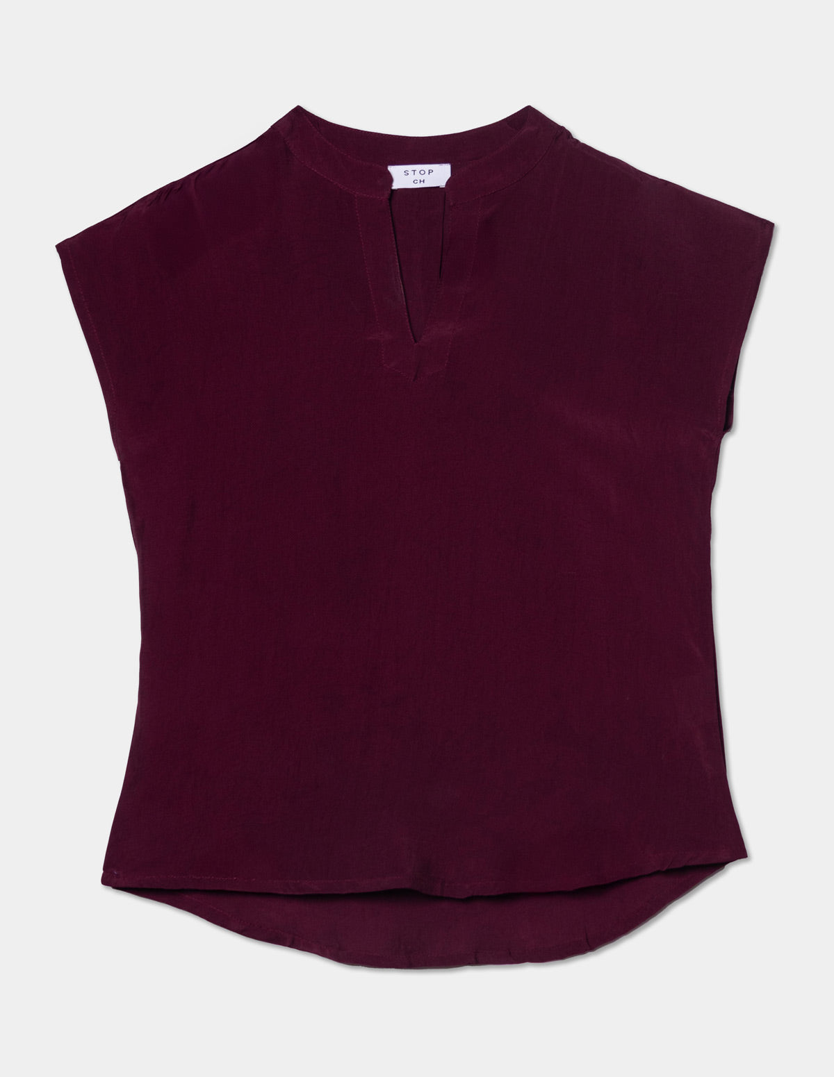 Blusa manga corta corrida viscosa satinada