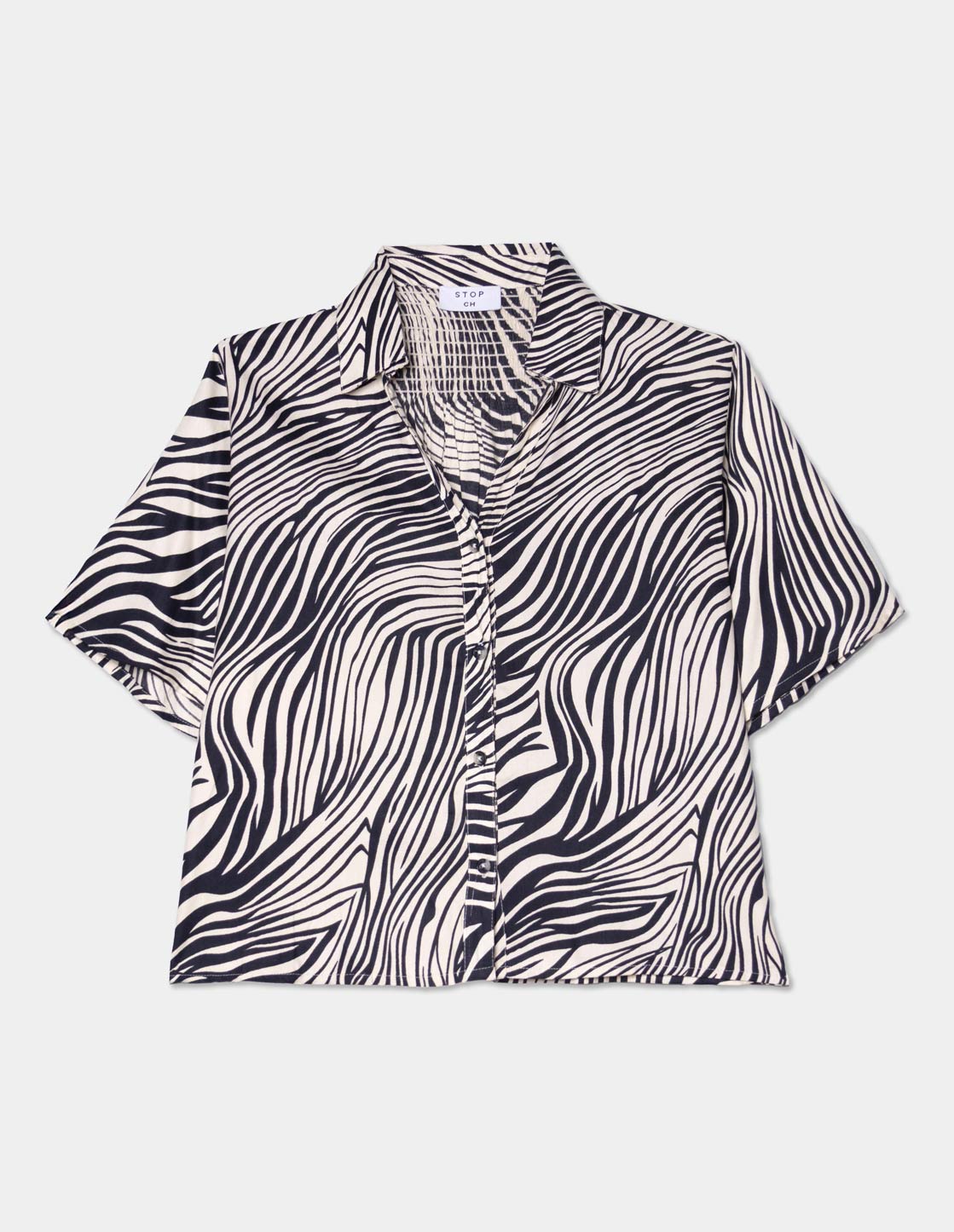 Blusa manga corta estampado cebra