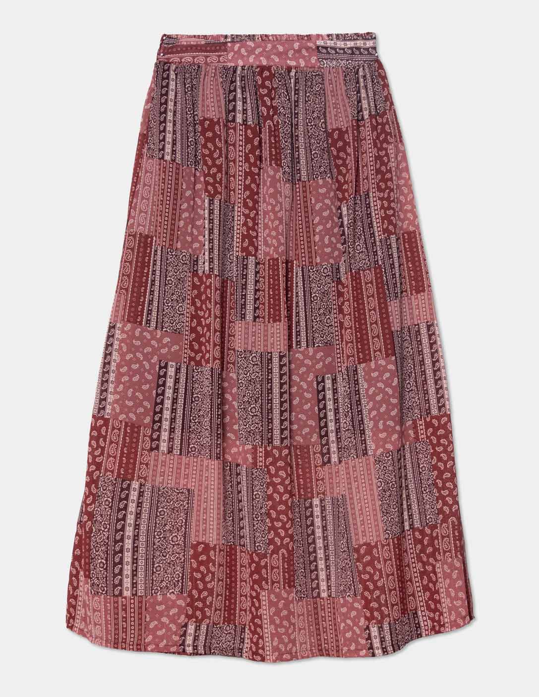 Falda midi estampada chifón