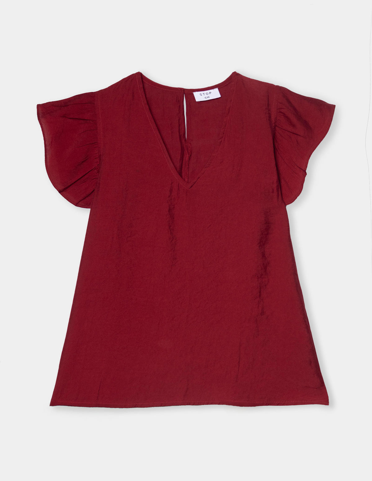 Blusa manga olán cuello V