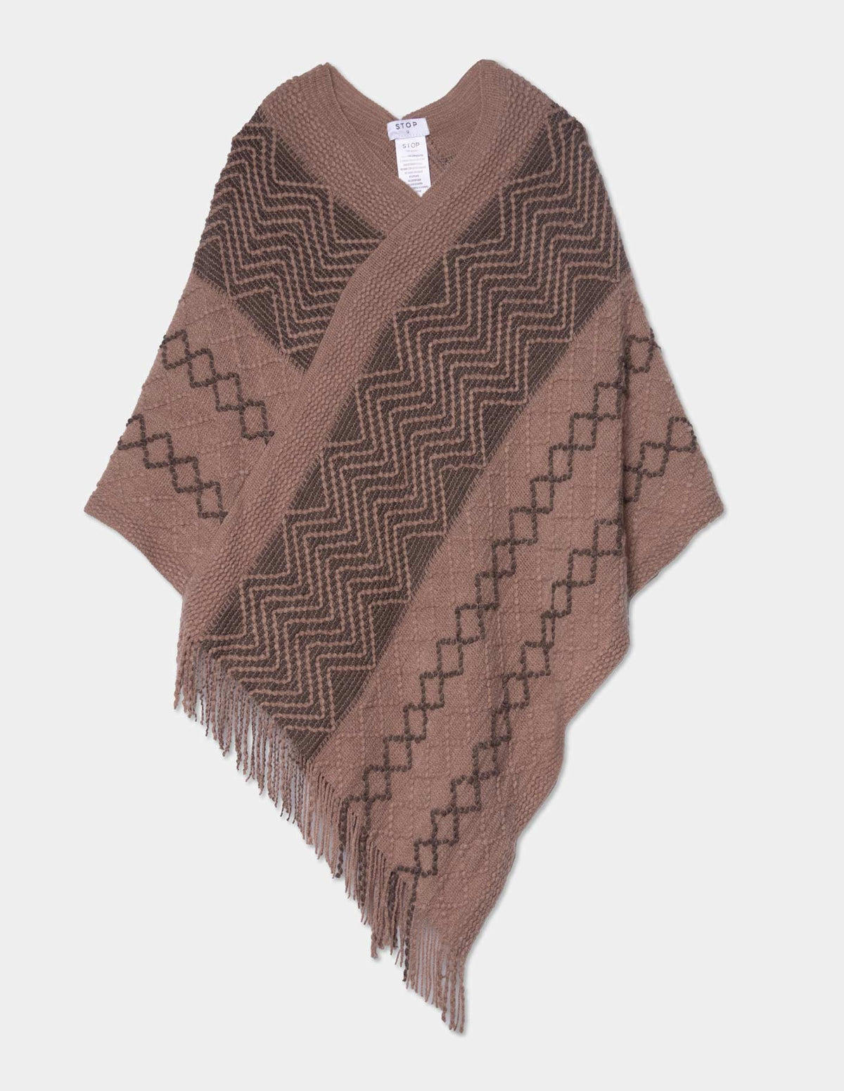 Poncho con diseño zigzag