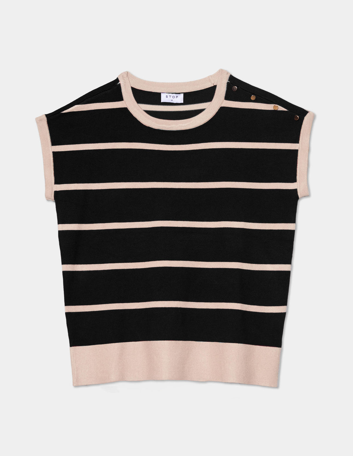 Blusa tejida rayas con botones