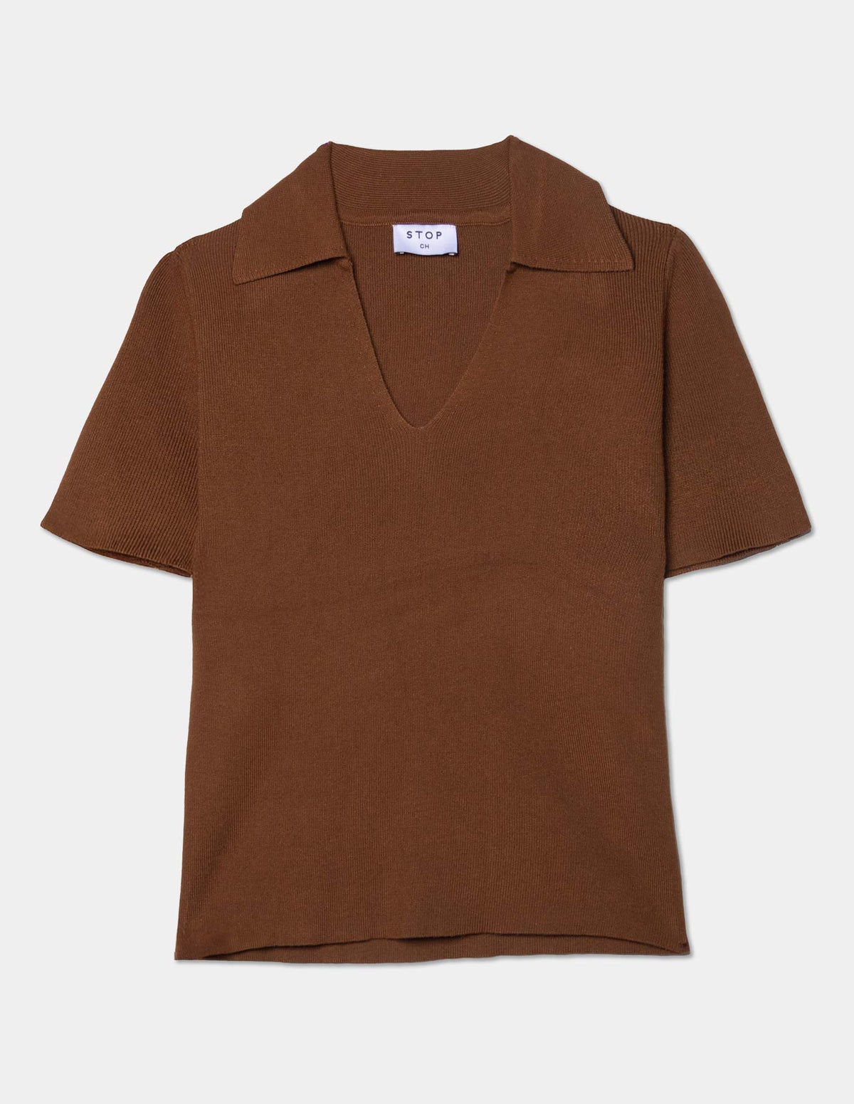 Blusa manga corta cuello polo