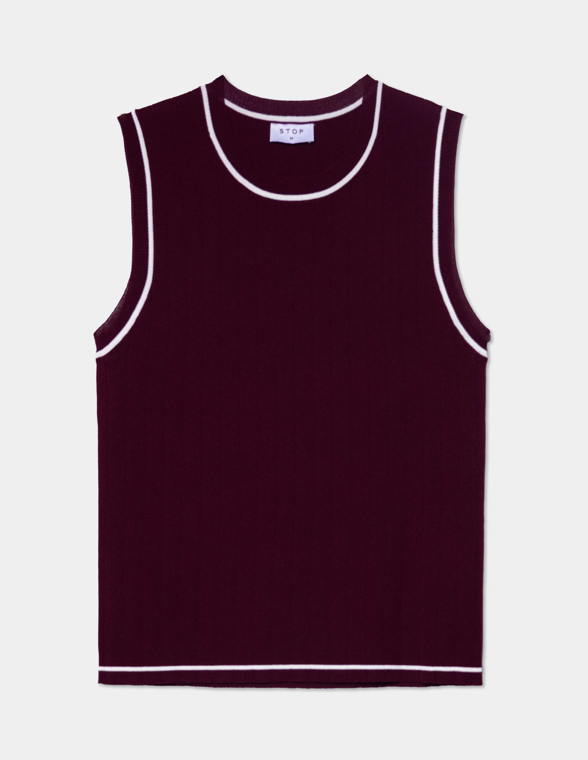 Blusa tejida contraste en cuello y sisa