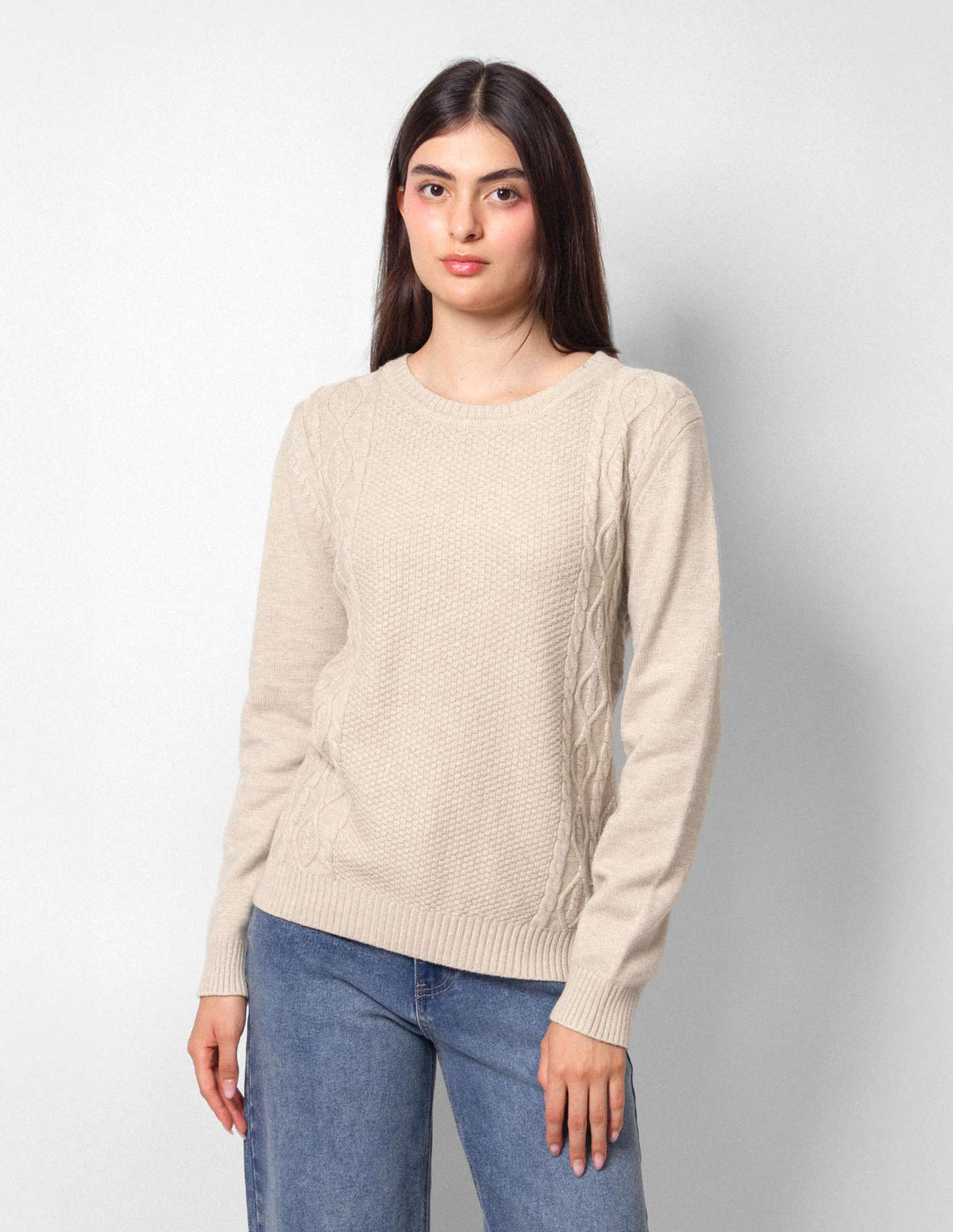 Sueter tejido diseño trenzado