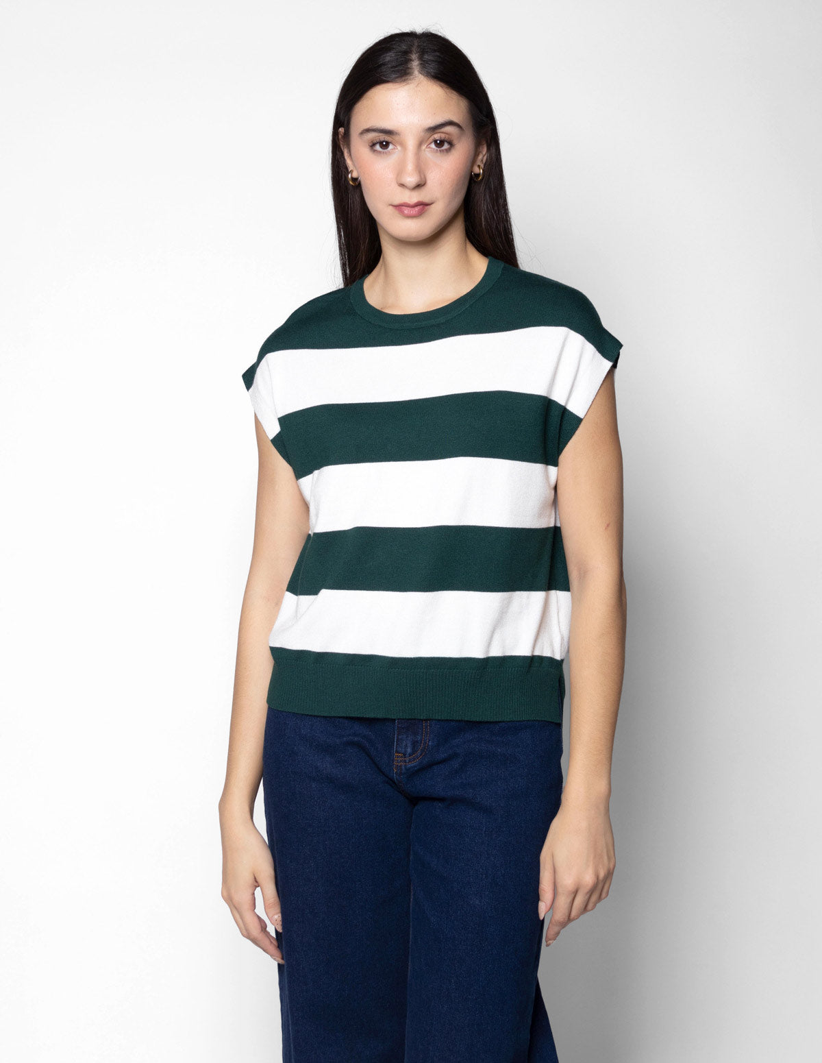 Blusa tejida manga corrida a rayas