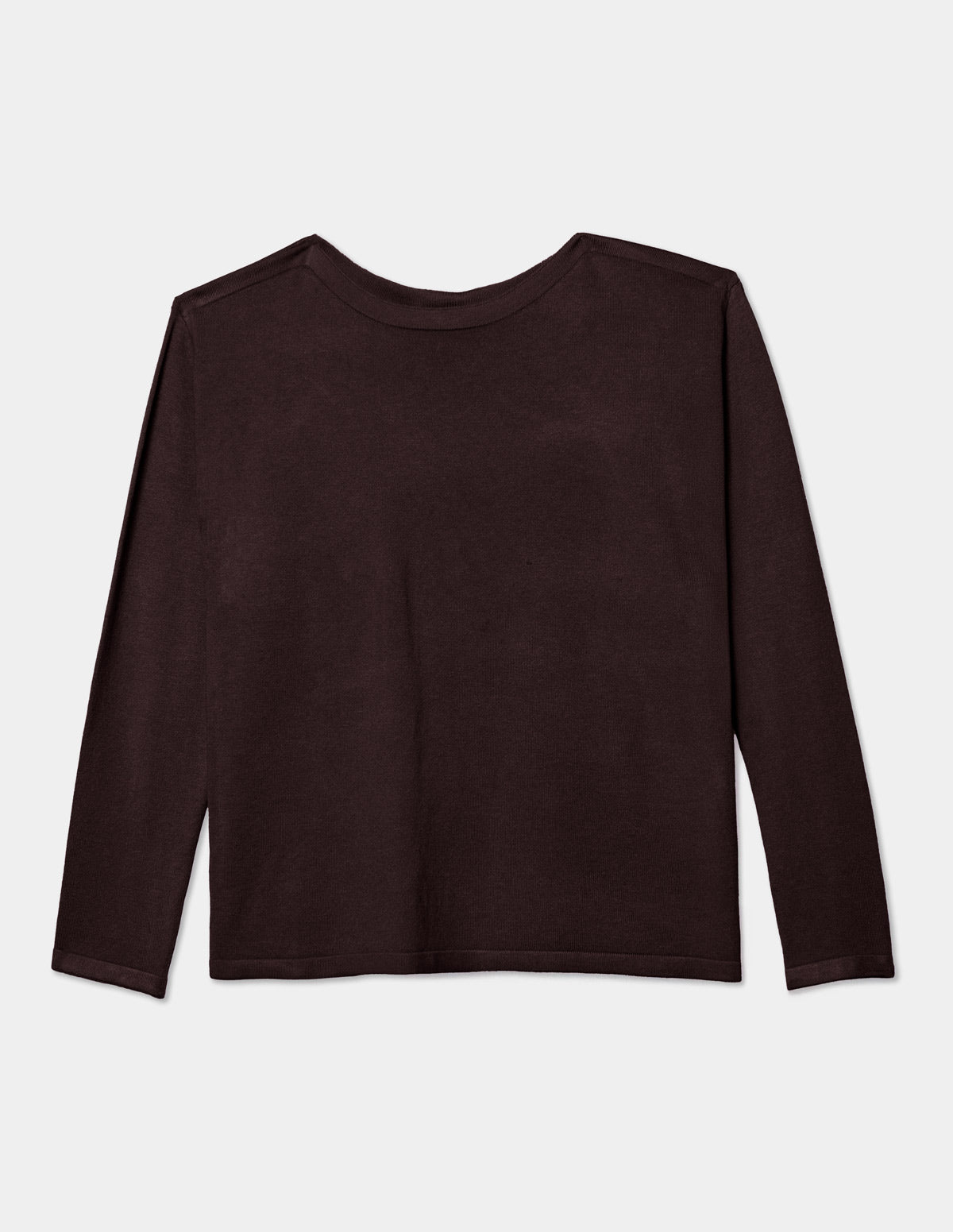 Blusa básica tejida manga larga cuello ojal