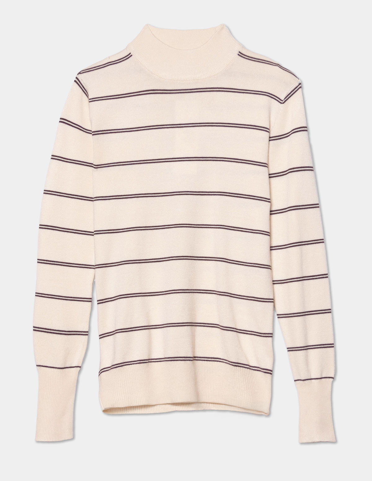 Blusa tejida cuello mock a rayas