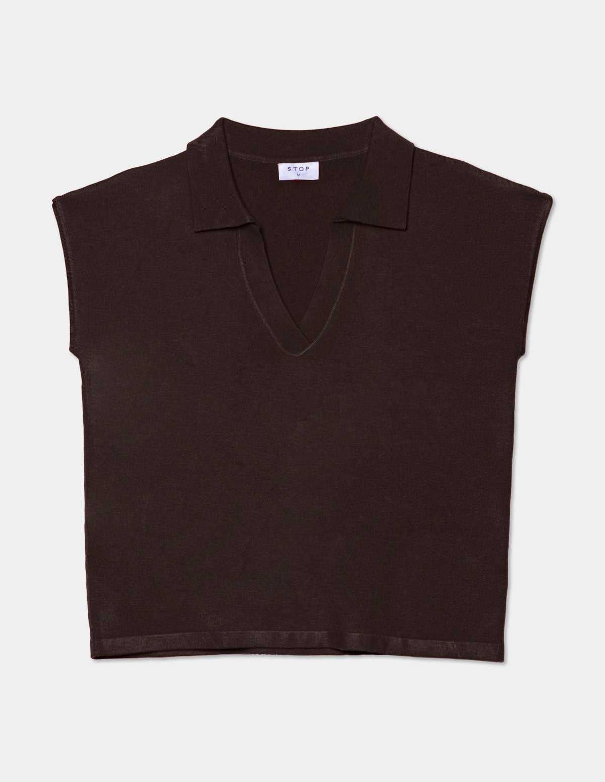 Blusa tejida tipo polo manga corrida
