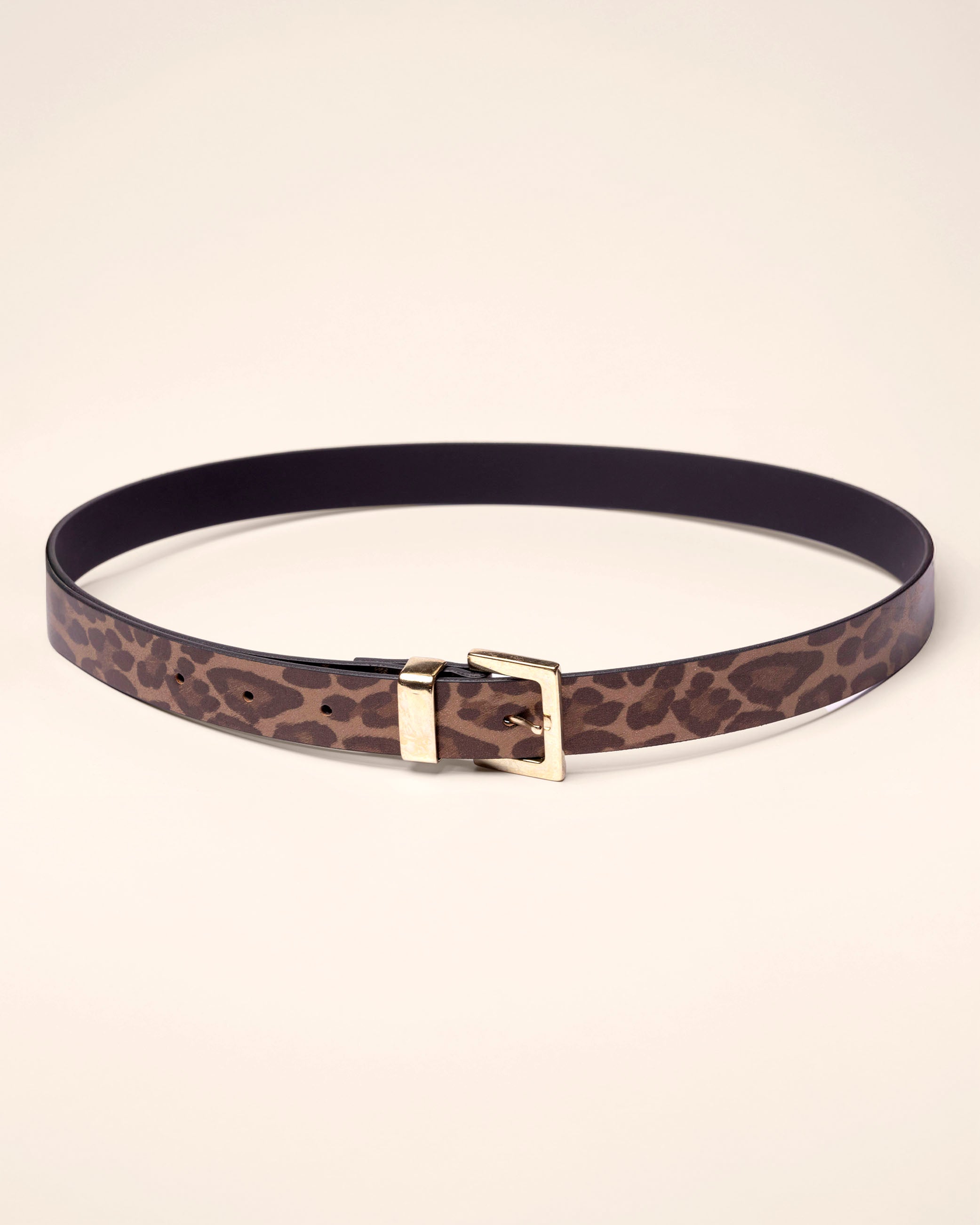 Cinturón animal print hebilla cuadrada