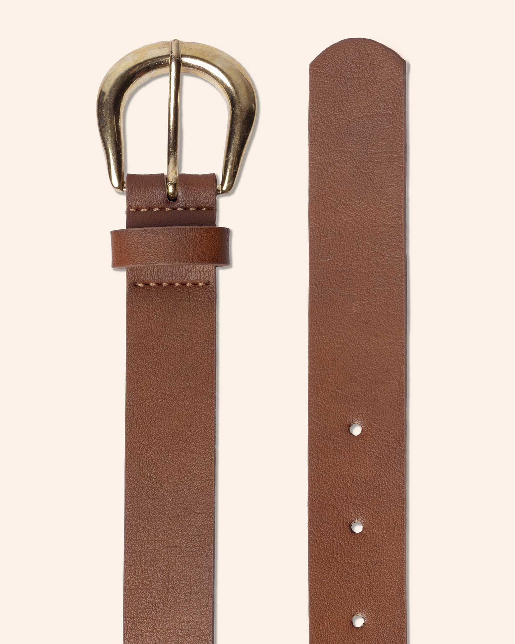 Cinturón café hebilla oro