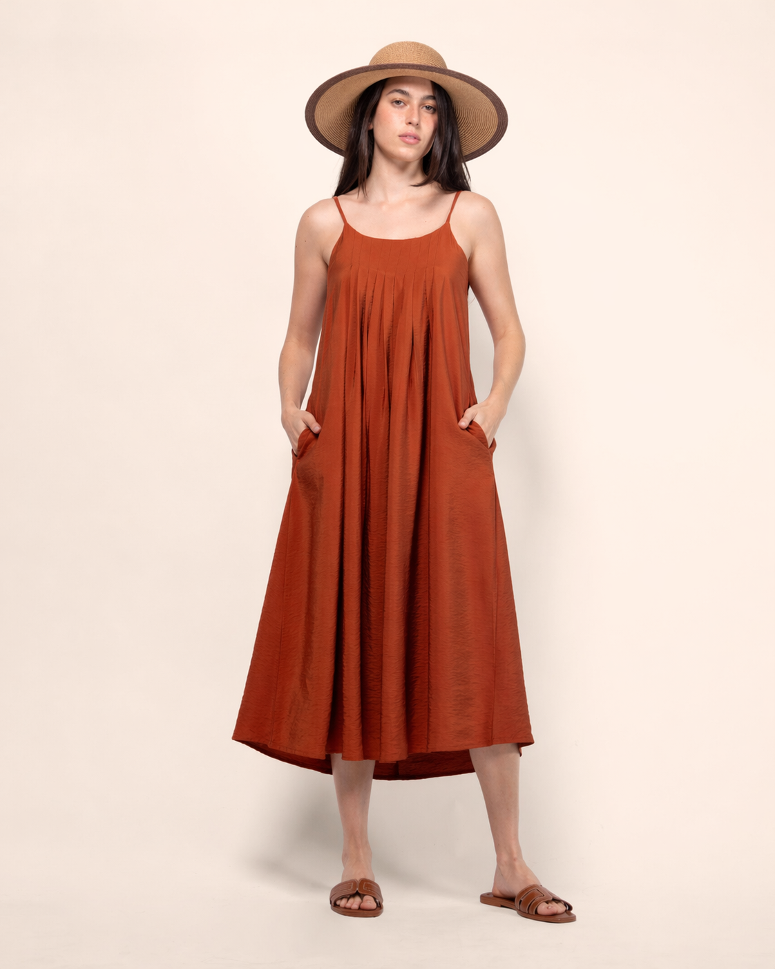 Sombrero camel cenefa