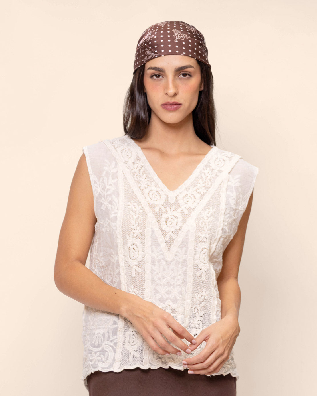 Mascada estampado chocolate