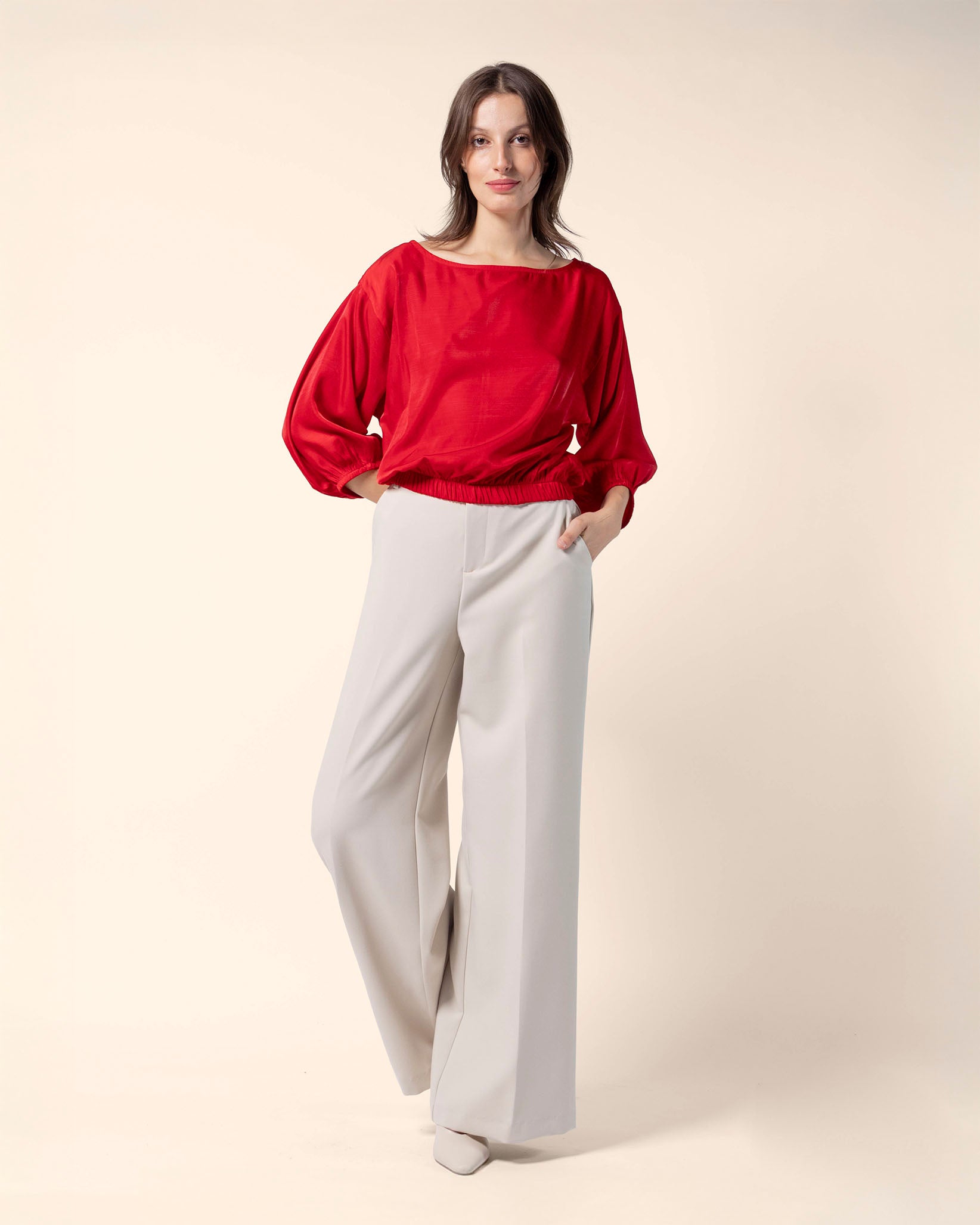 Blusa manga 3/4 elástico