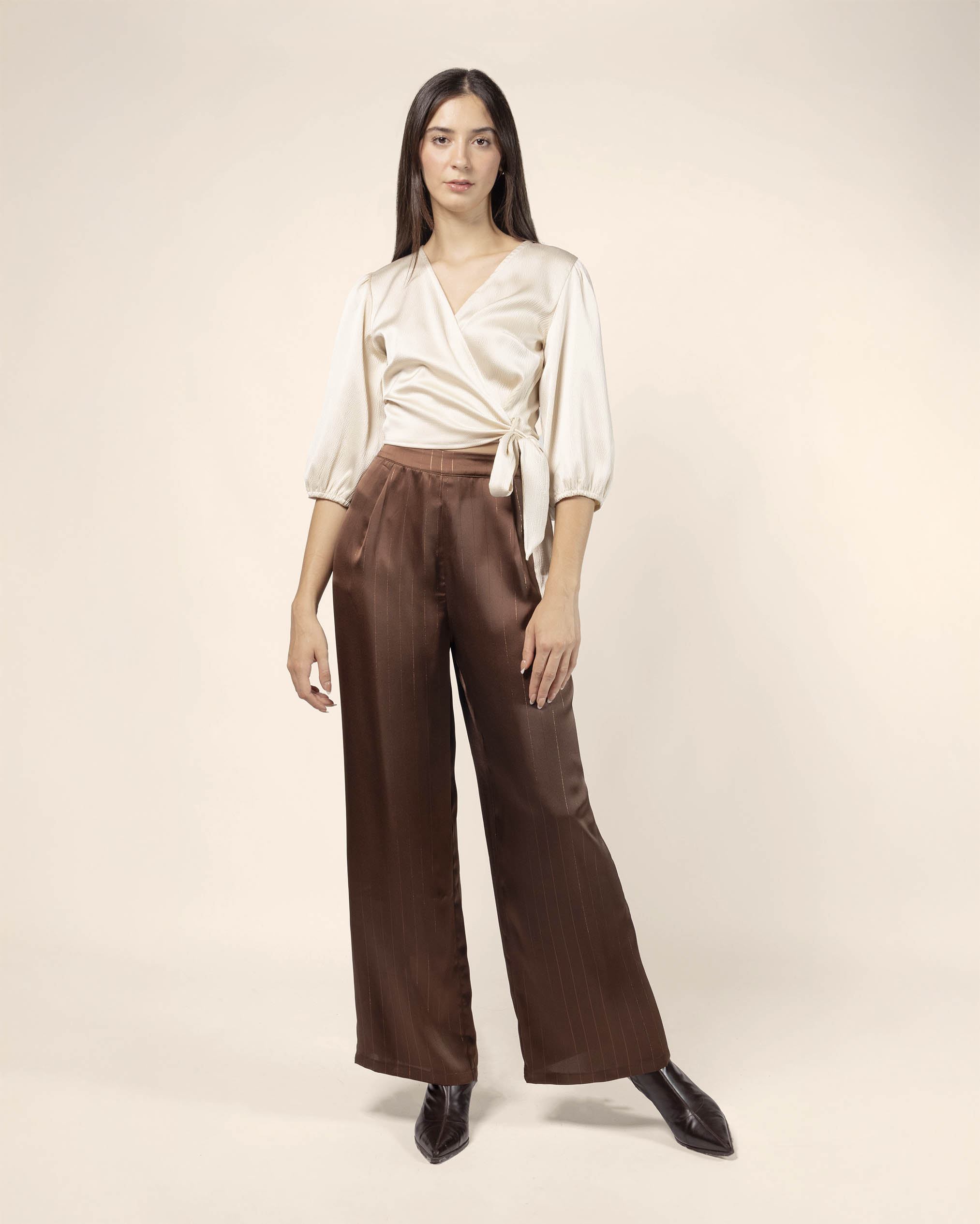 Blusa con cruce manga 3/4